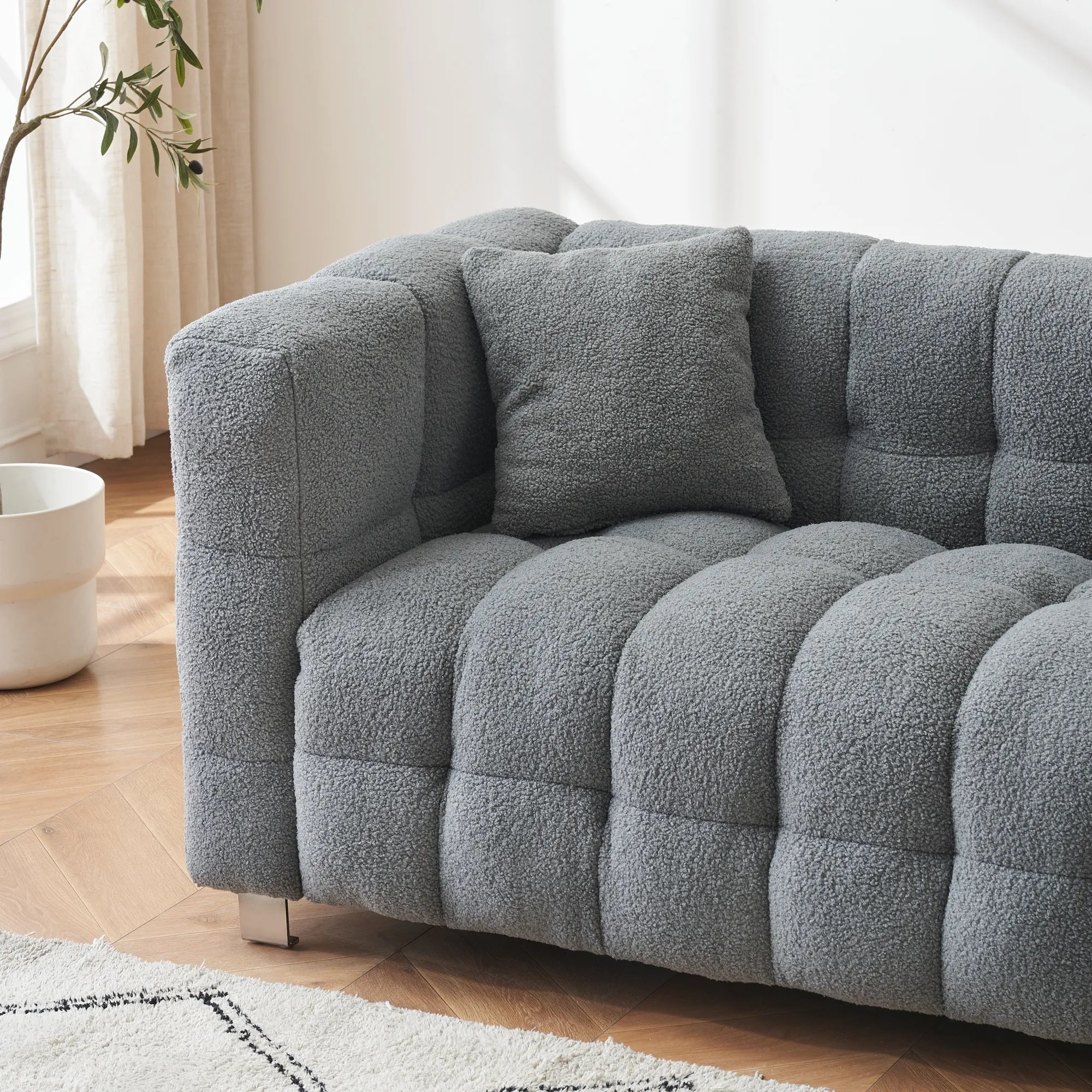 102" 4-Seater Upholstery Fleece Cloud Sofa