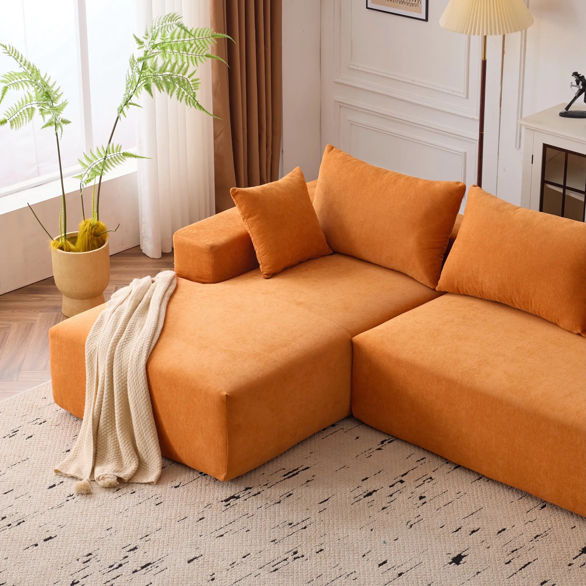 108" 4 Seater Chenille Cloud Modular Sofa with Deep Seat