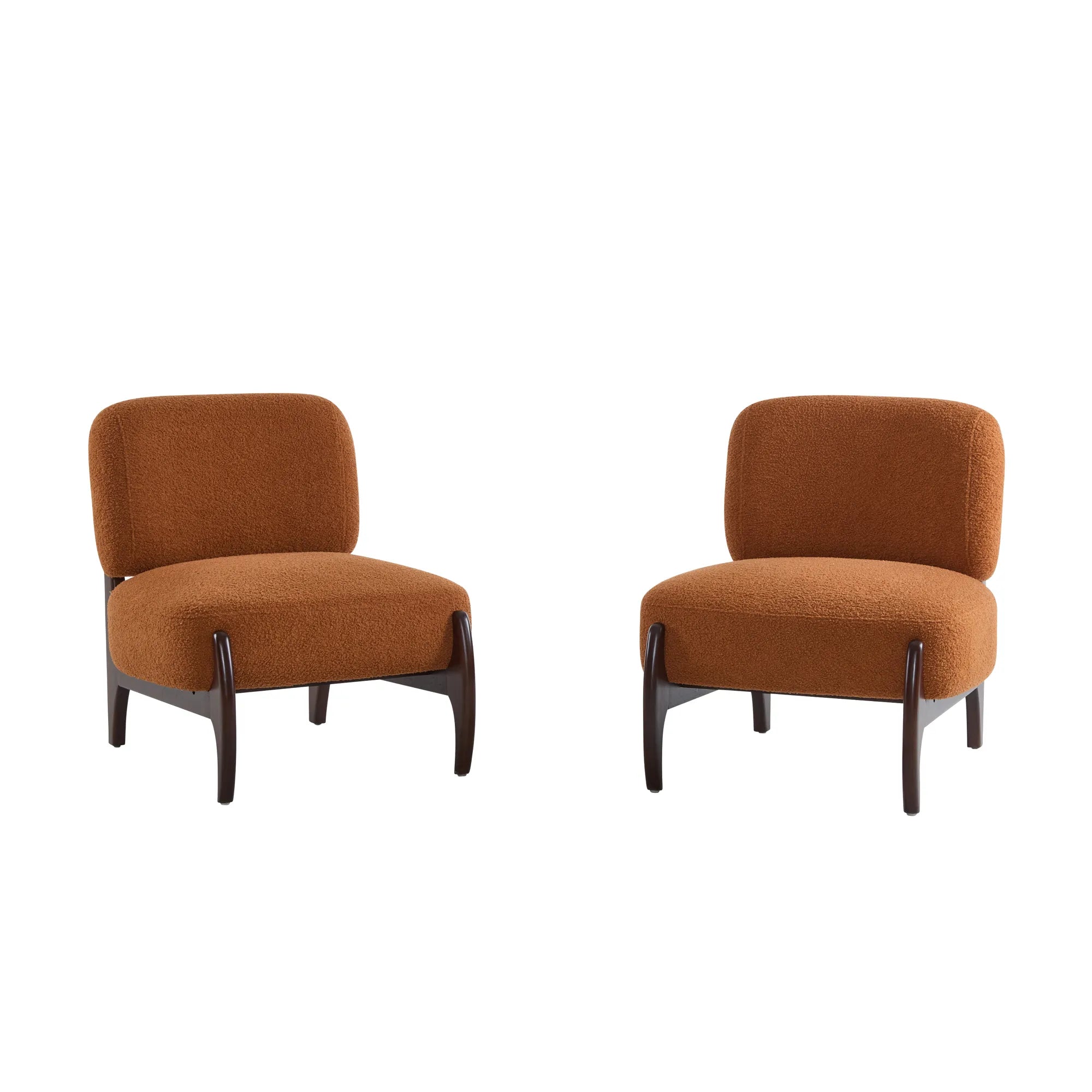 Modern Soft Boucle Lounge Accent Chair with Solid Wood Frame