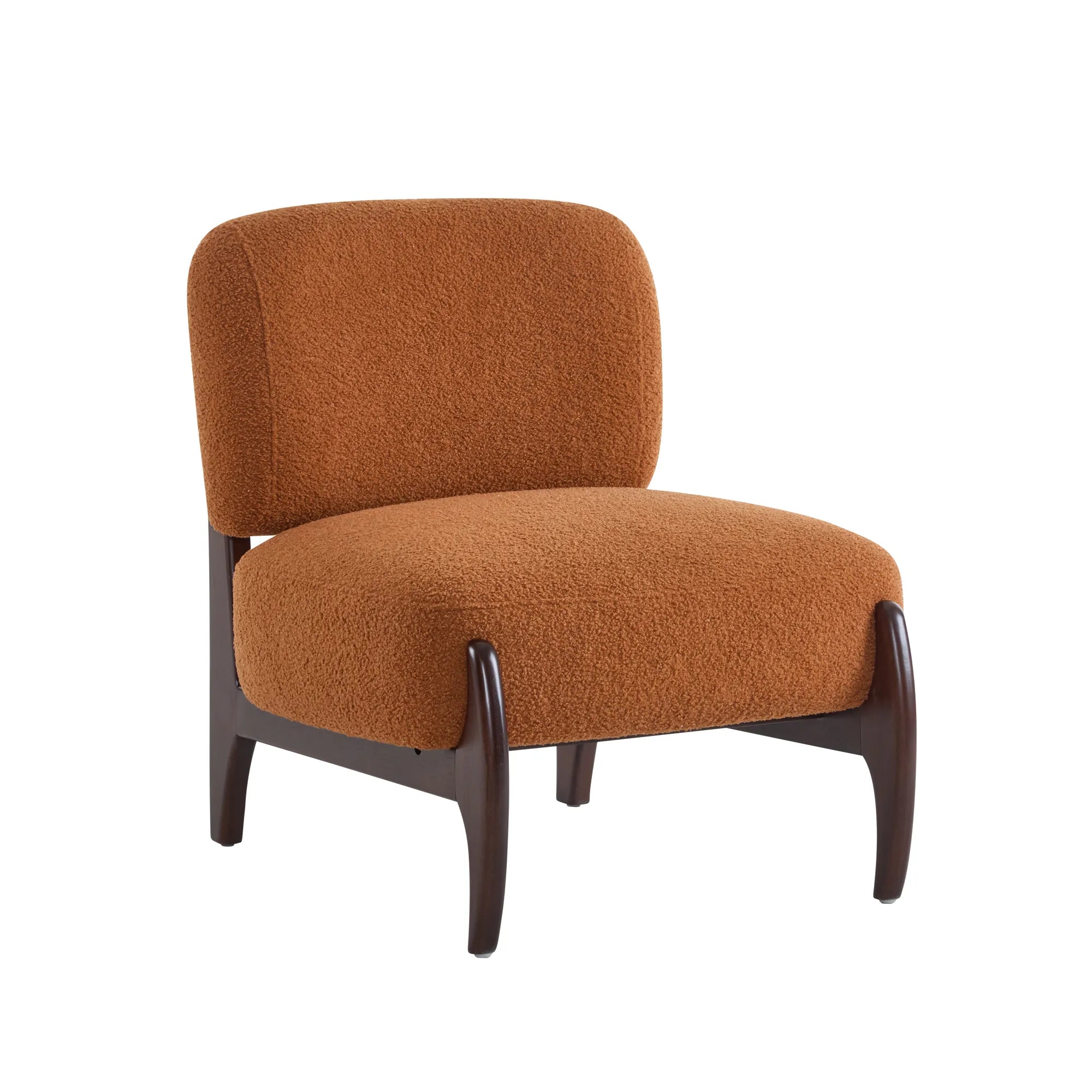Modern Soft Boucle Lounge Accent Chair with Solid Wood Frame