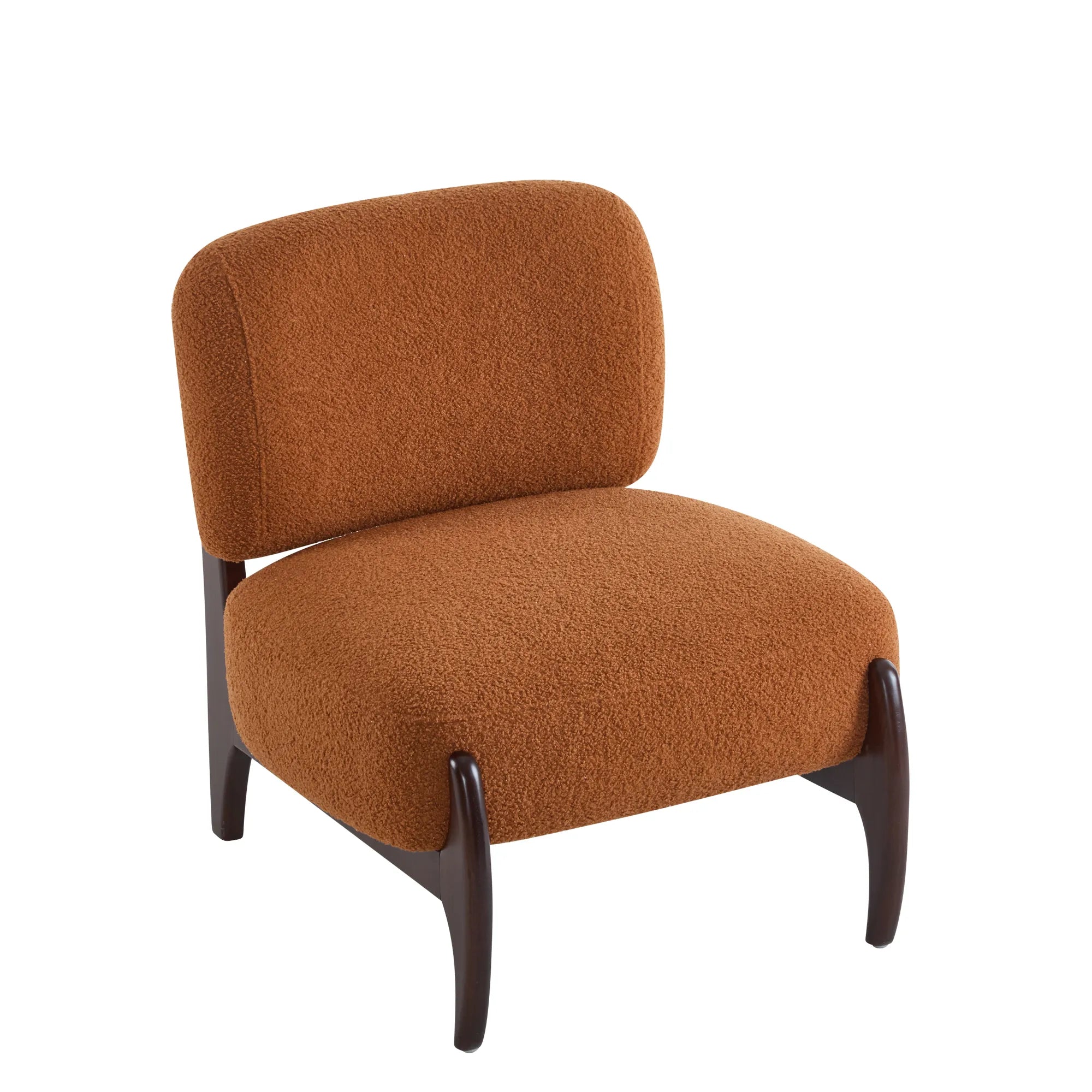 Modern Soft Boucle Lounge Accent Chair with Solid Wood Frame