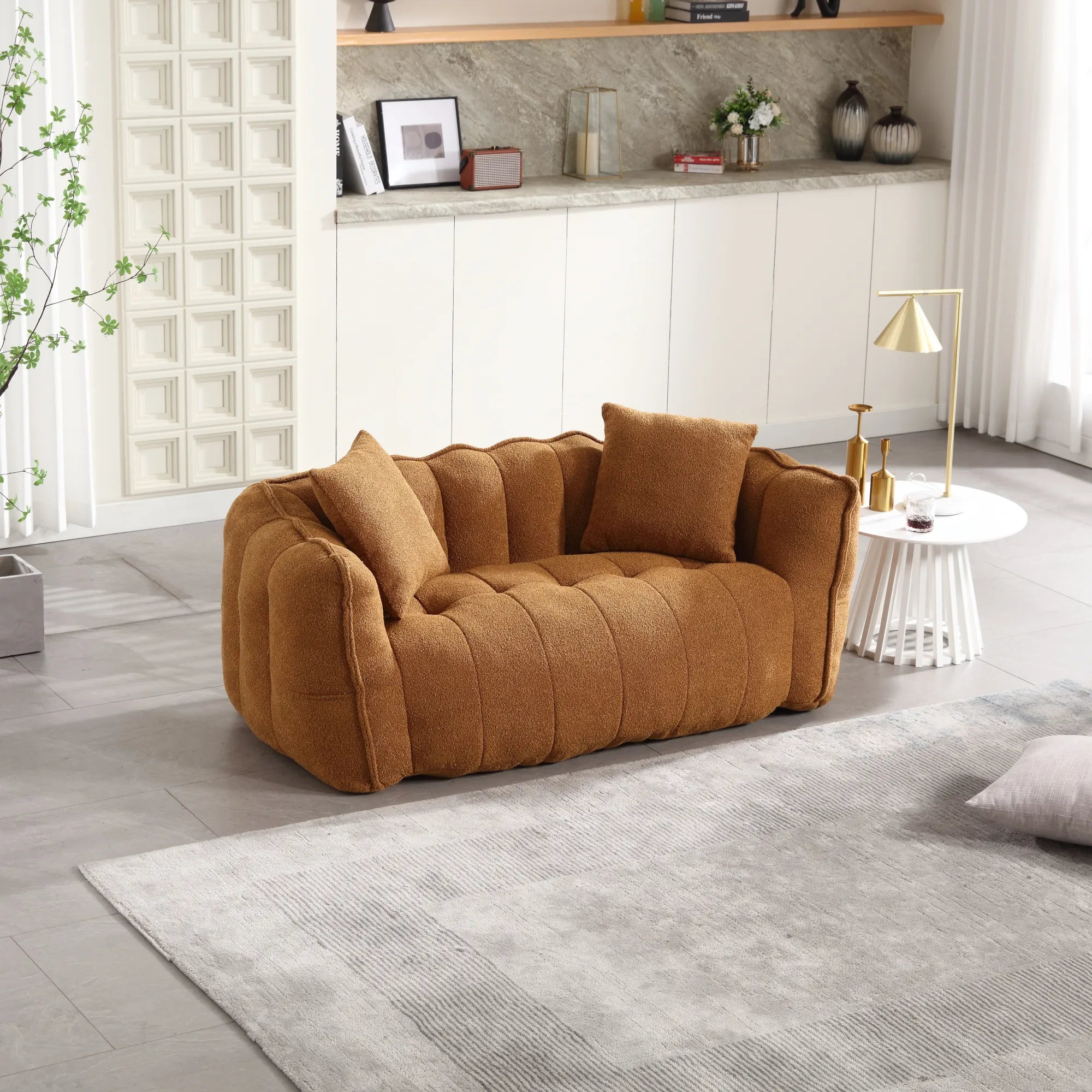 2 Seater Soft Beanbag Sofa Chair with High Resilience Foam