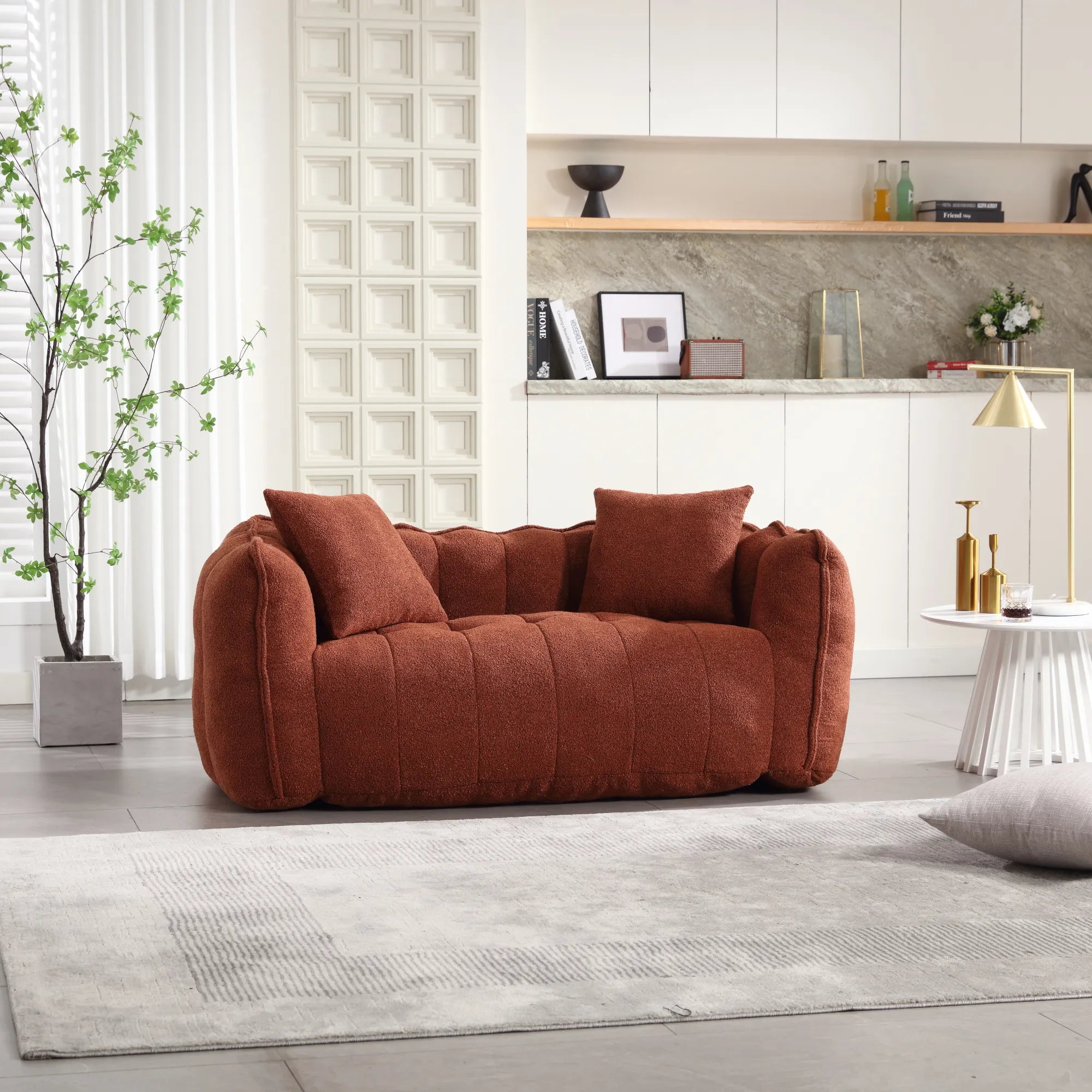 2 Seater Soft Beanbag Sofa Chair with High Resilience Foam