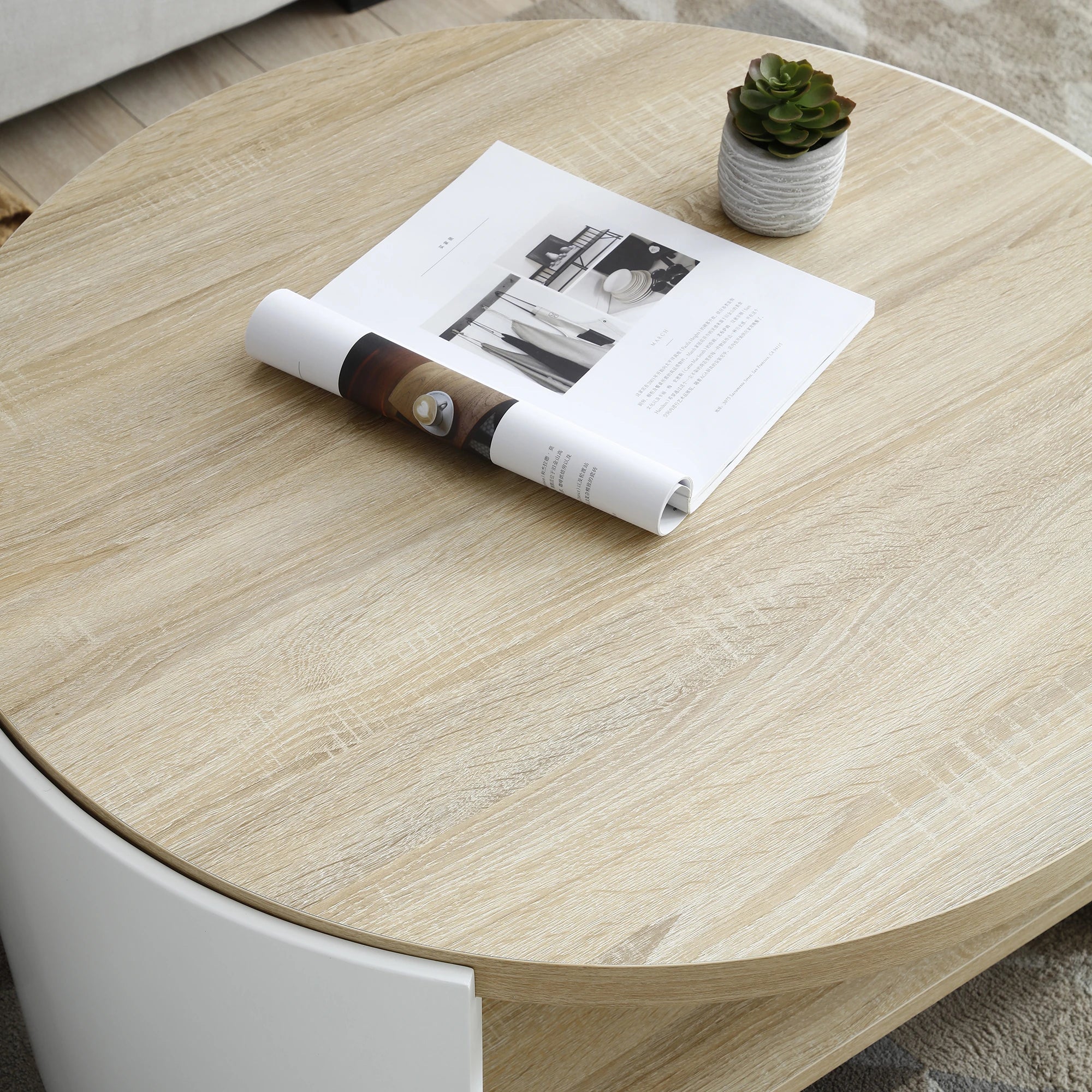 31" Modern Minimalist Round Coffee Table