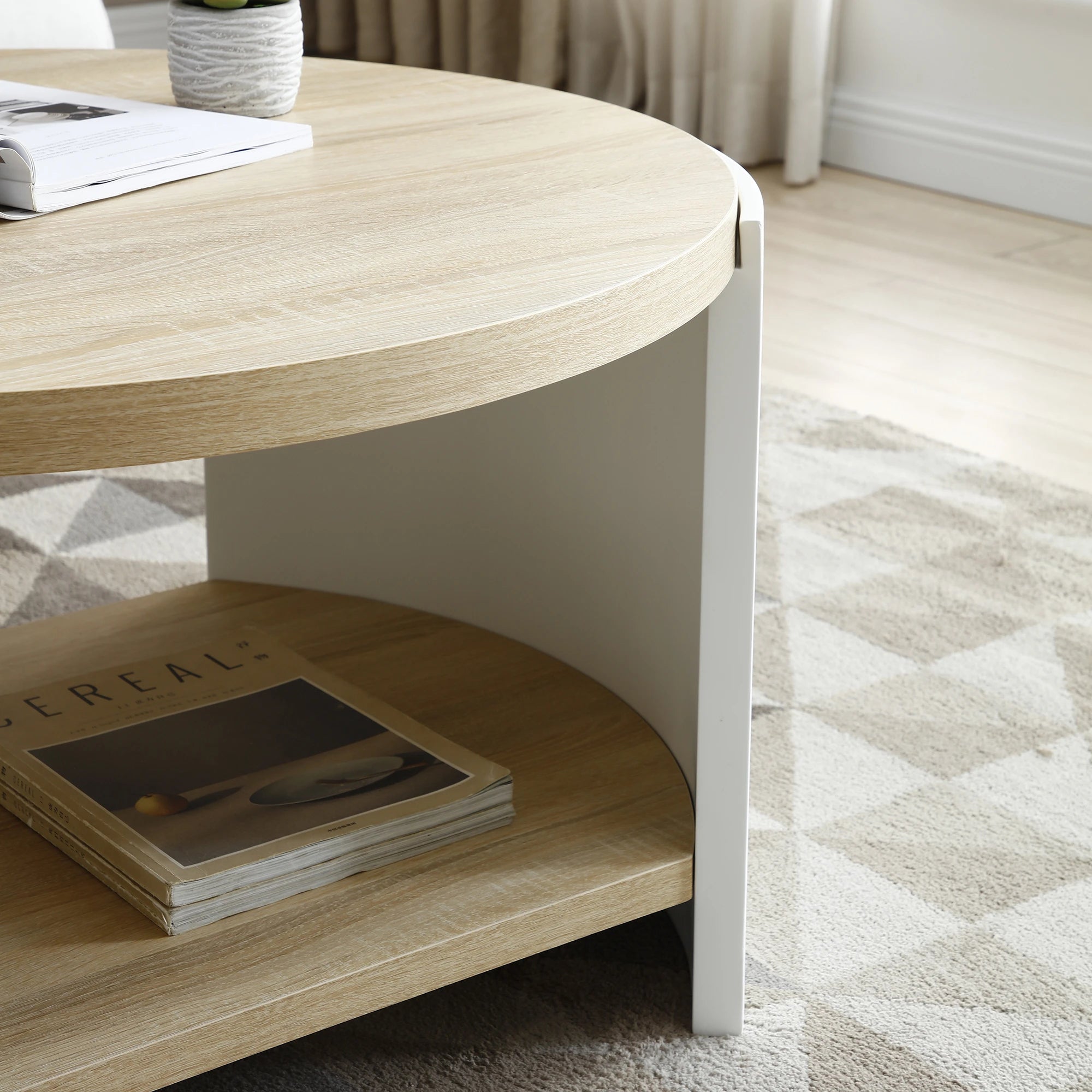 31" Modern Minimalist Round Coffee Table