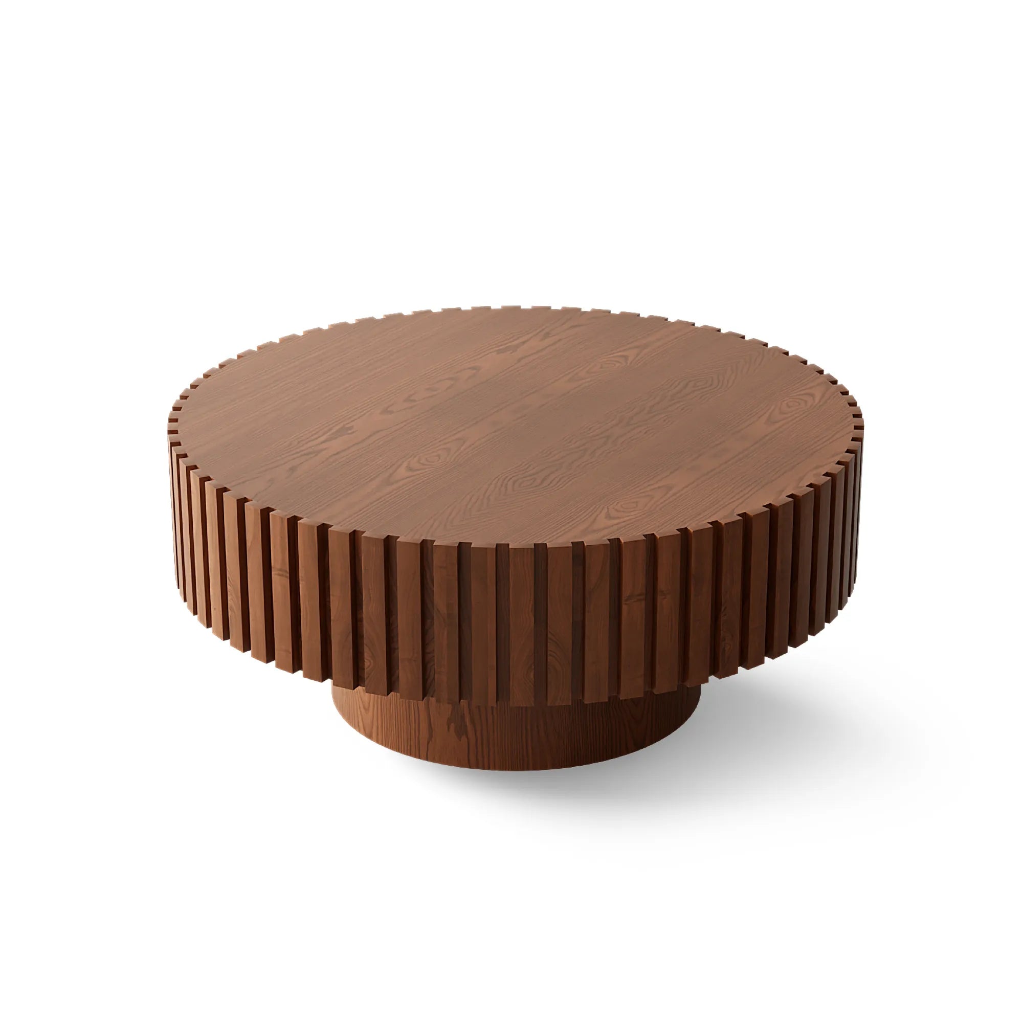 31" Round Coffee Table With Sturdy Pedestal