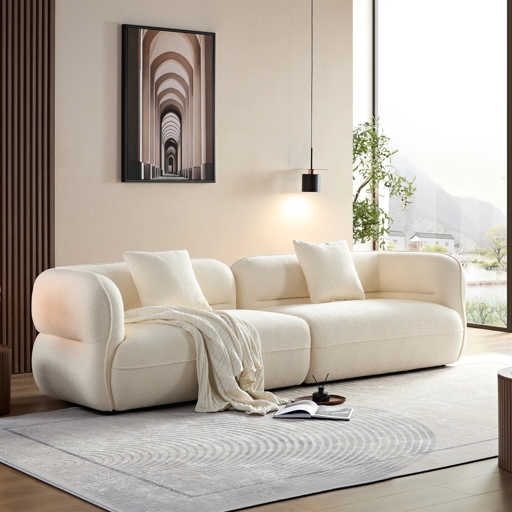 3 Seater Modern Sectional Sofa with Premium Fabric Upholstery