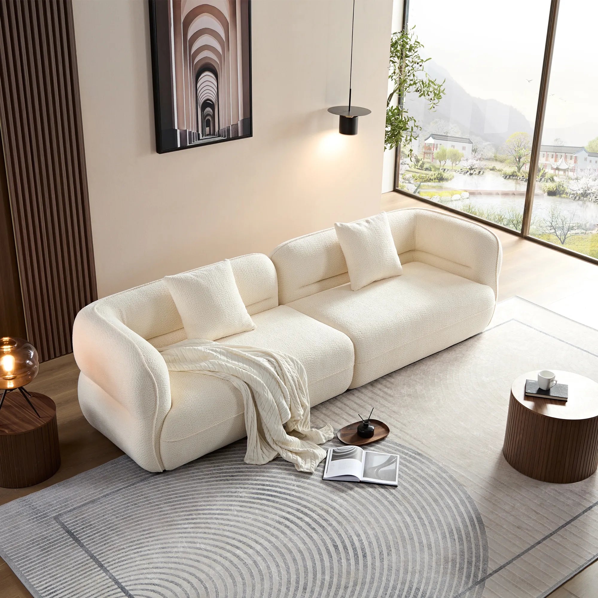 3 Seater Modern Sectional Sofa with Premium Fabric Upholstery