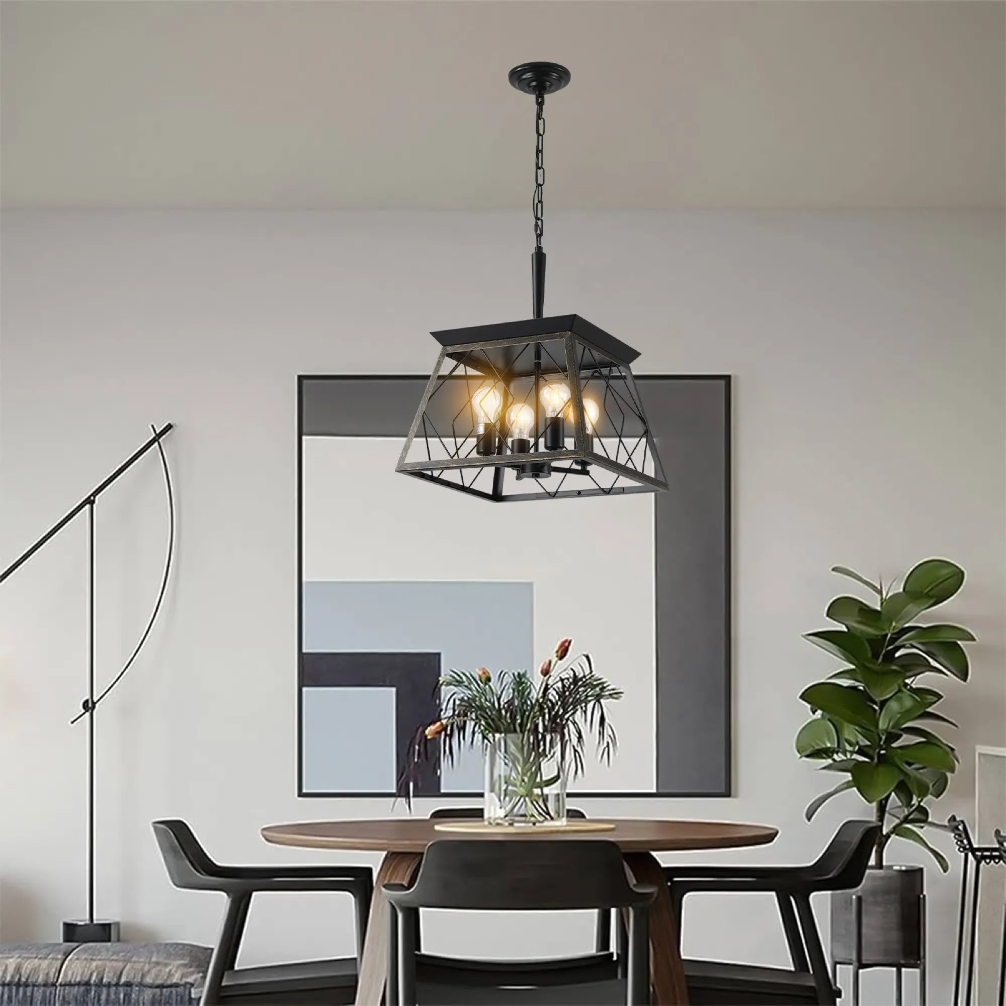 4-Light Vintage Farmhouse Pendant Light