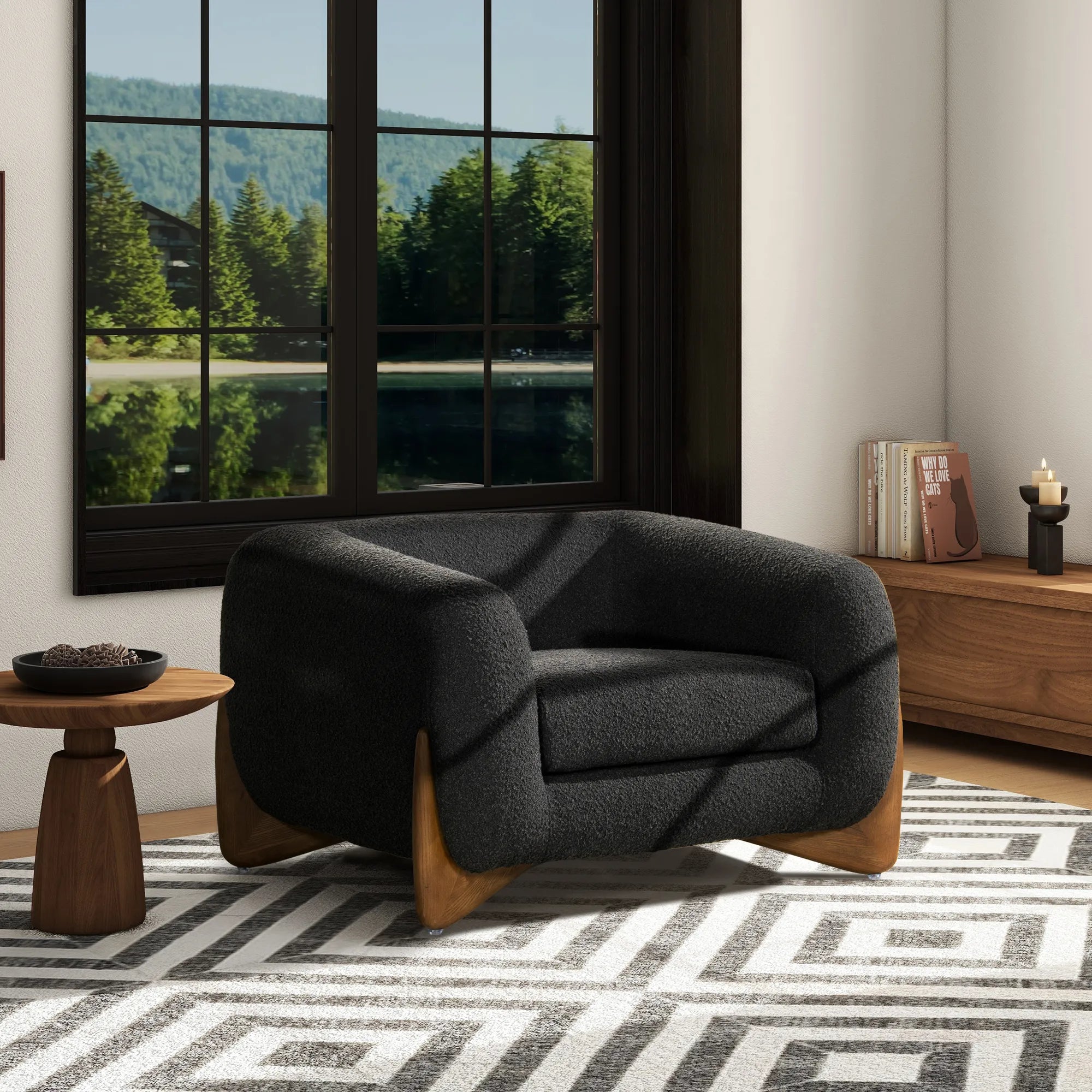 Oversized Comfy Faux Sherpa Teddy Accent Chair