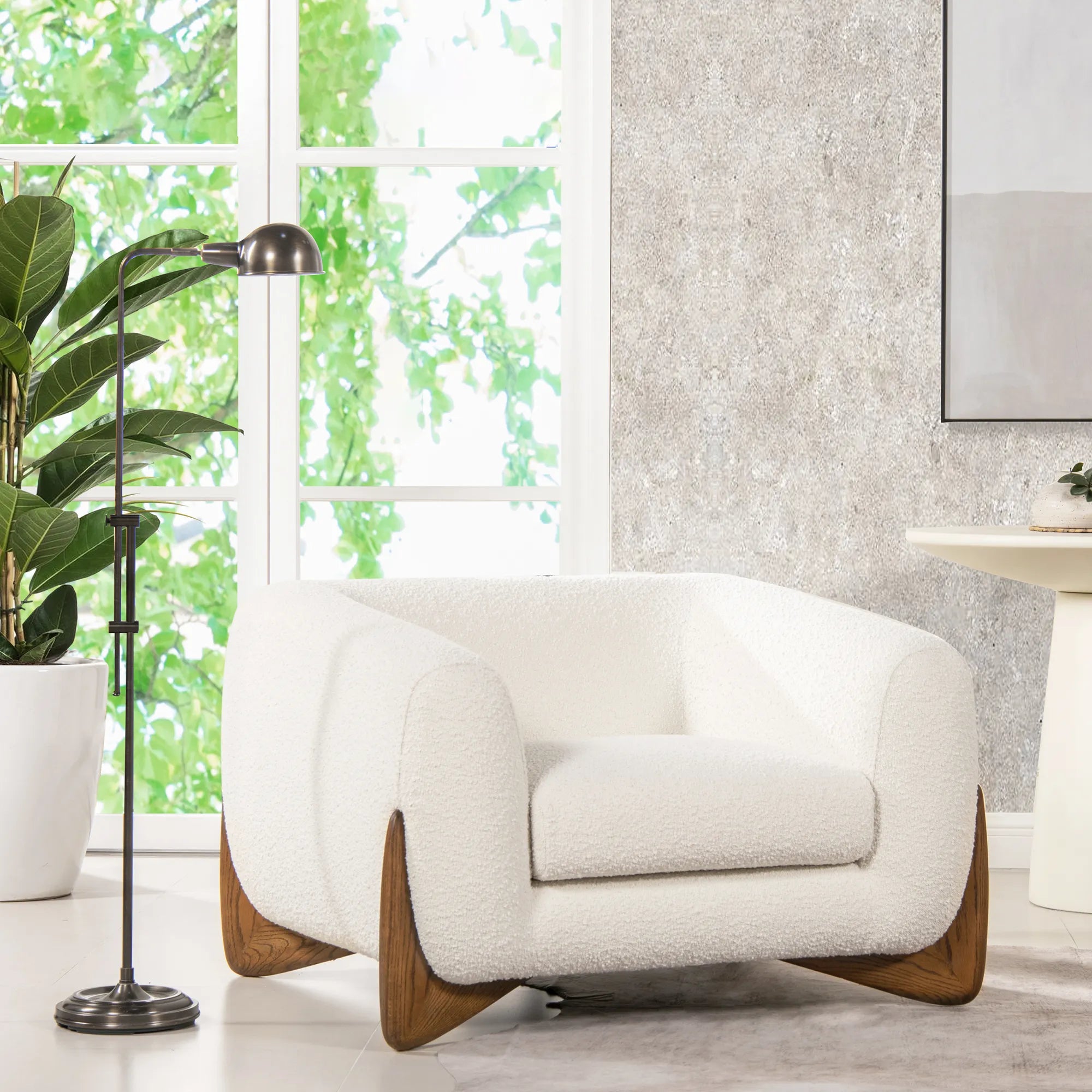 Oversized Comfy Faux Sherpa Teddy Accent Chair