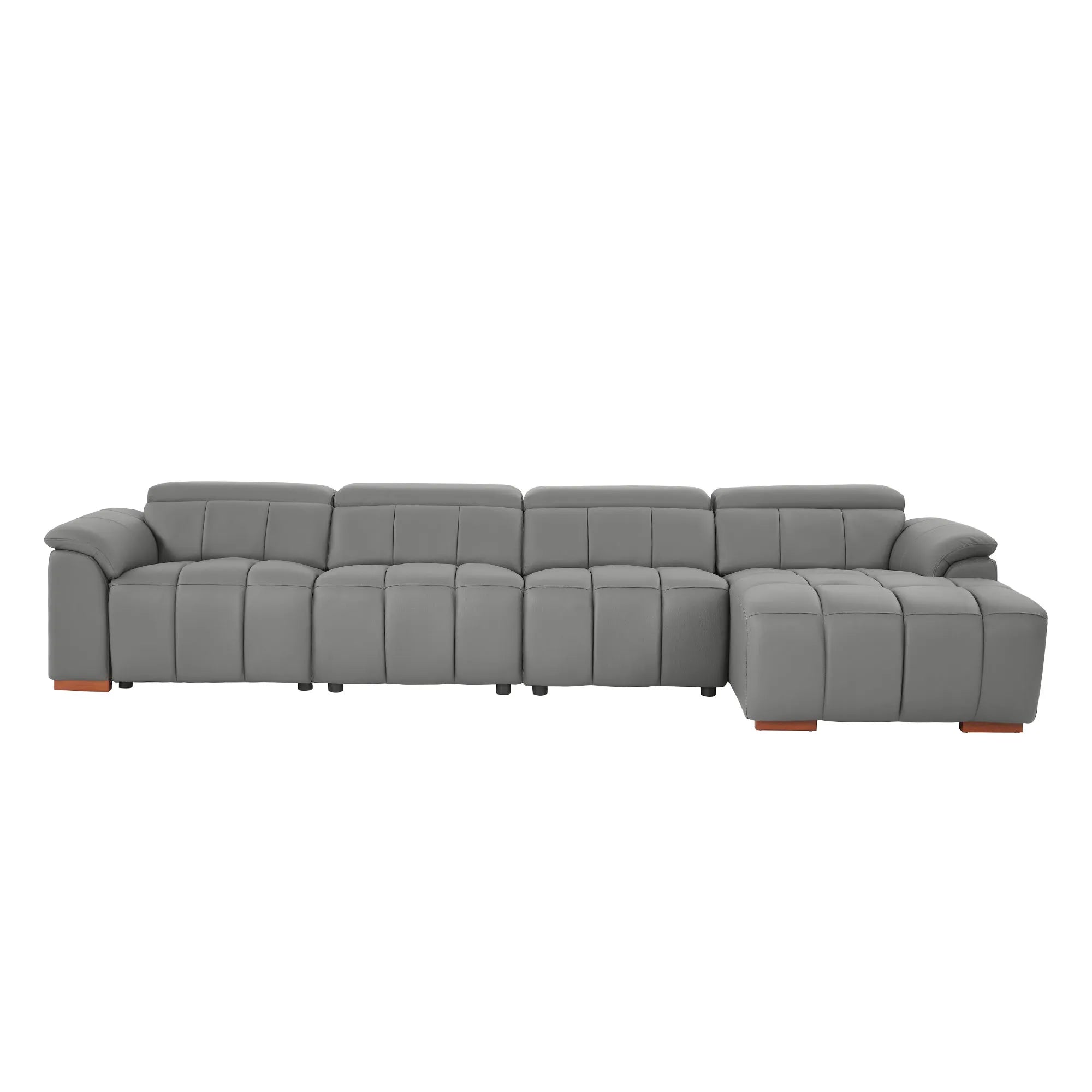 4 Seater L Shape Leather Modern Power Reclining Sofa