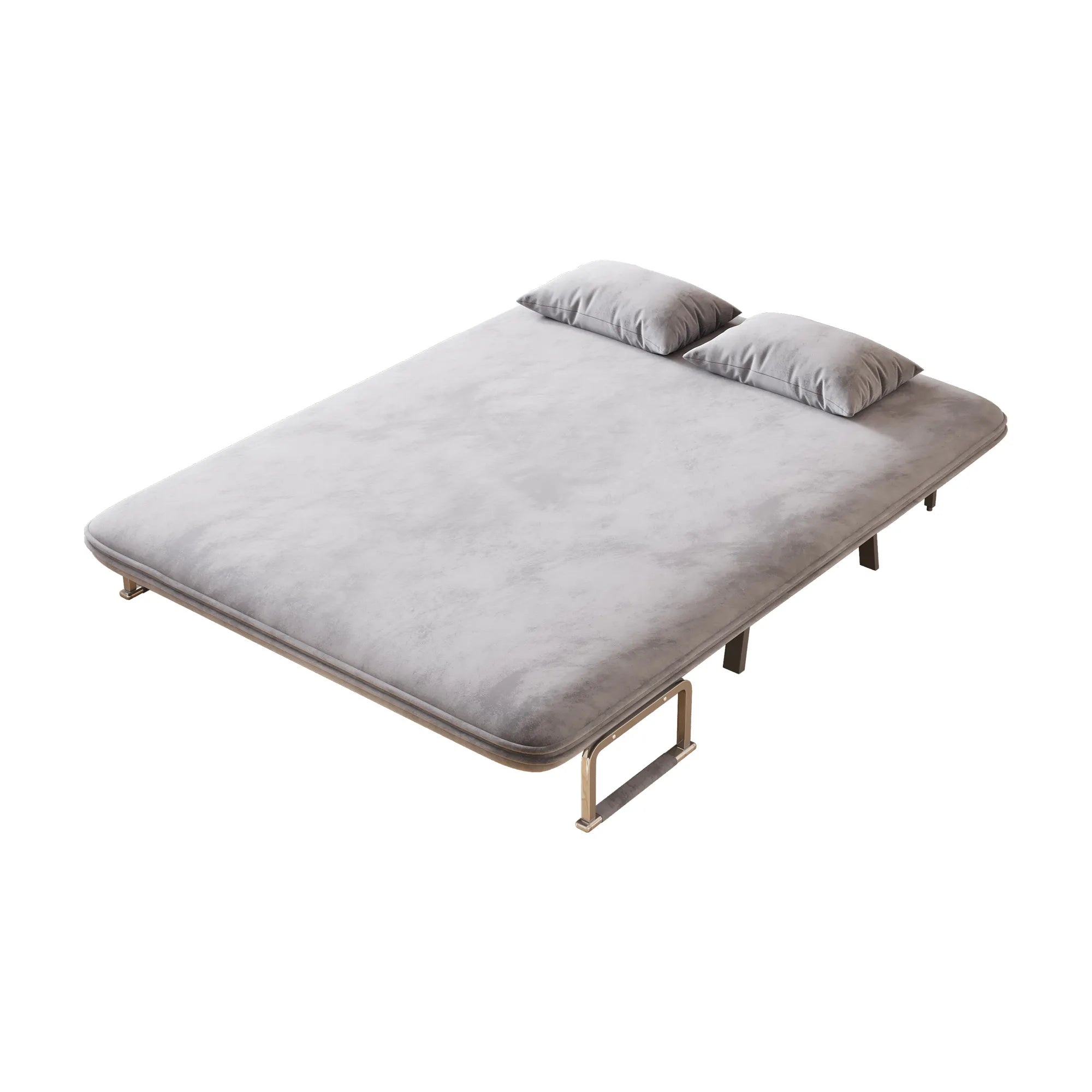 55″ Velvet Tri-Fold Convertible Sleeper Sofa Bed with Adjustable Backrest
