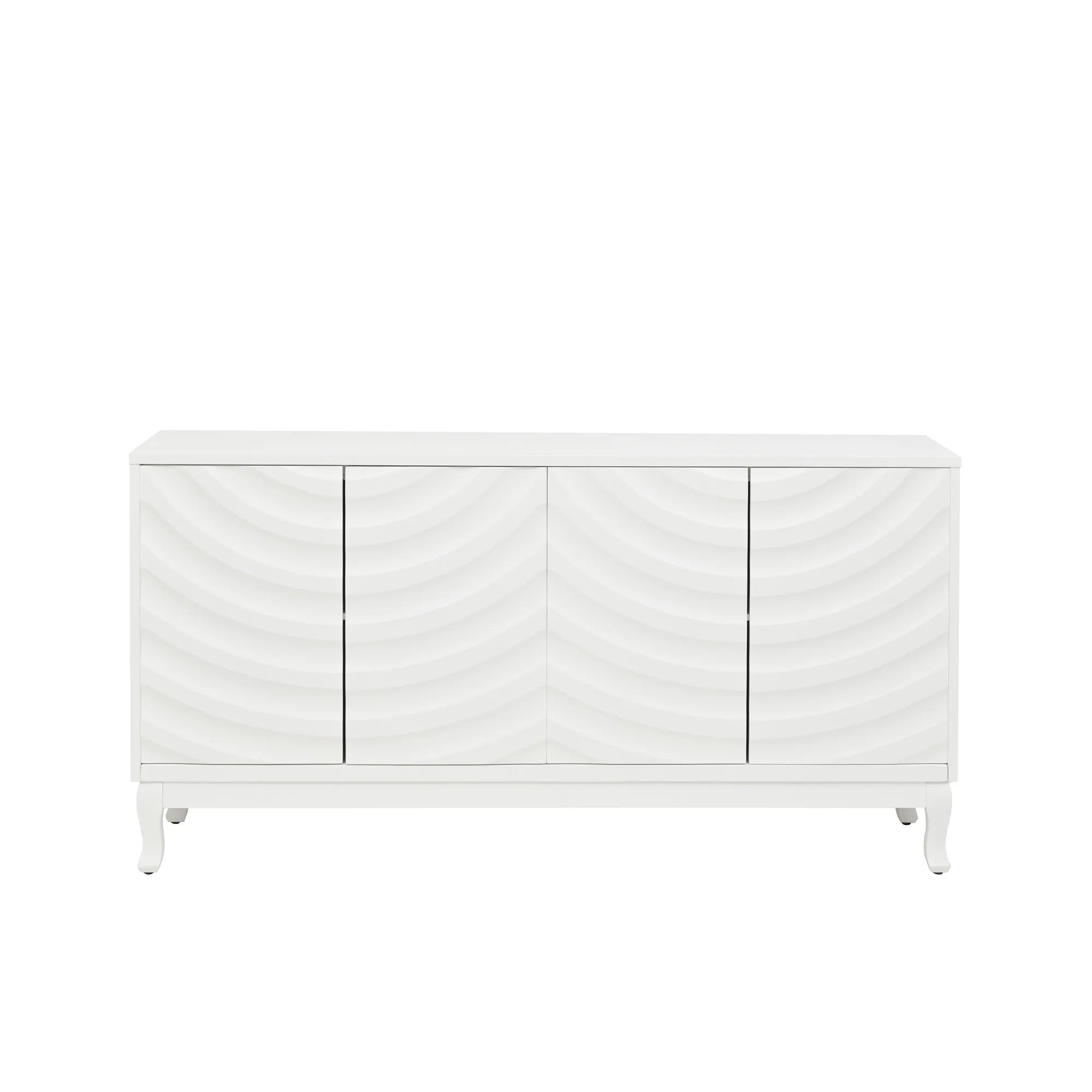 60" Modern Wavy 4-Door Sideboard