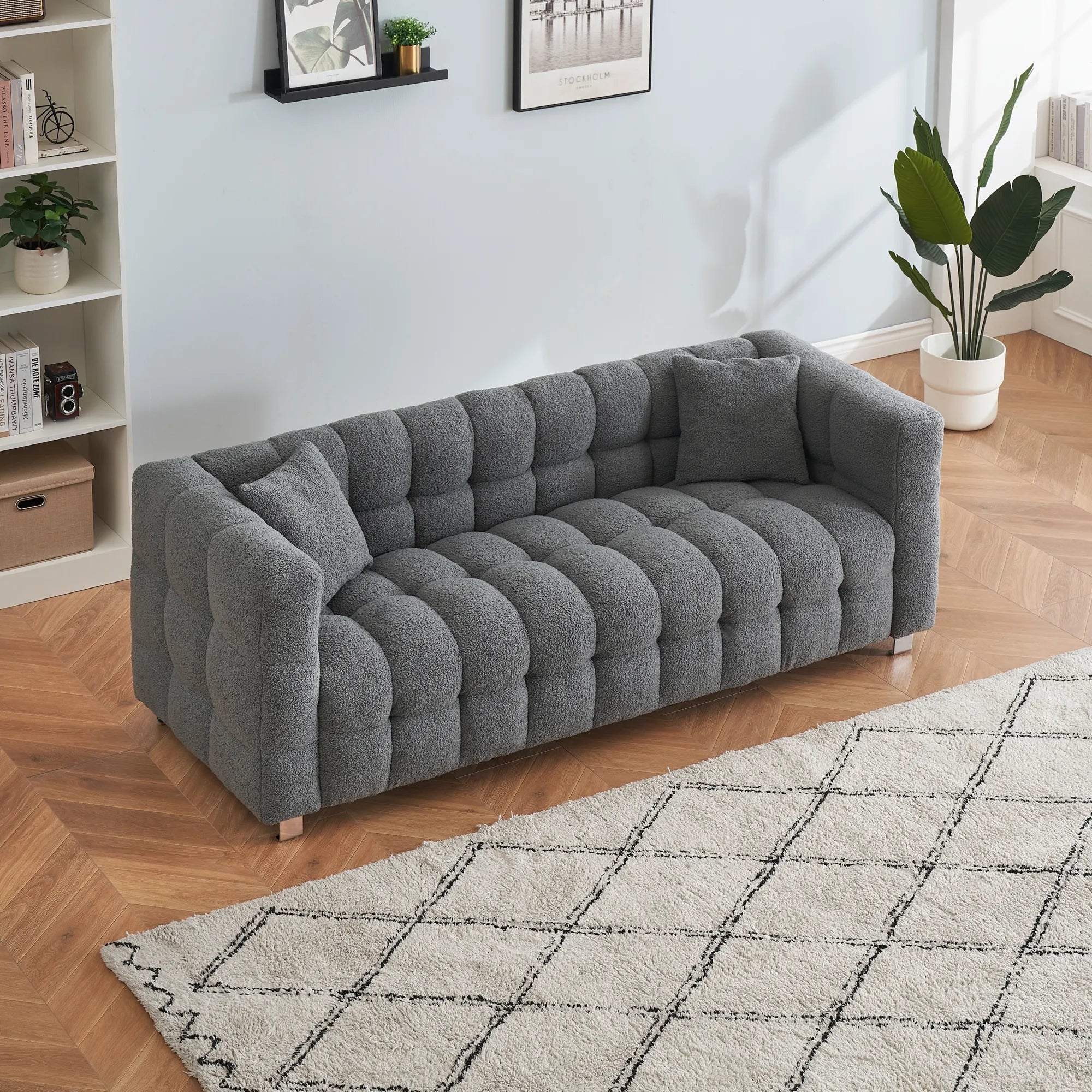 80" 3-Seater Upholstery Fleece Cloud Sofa
