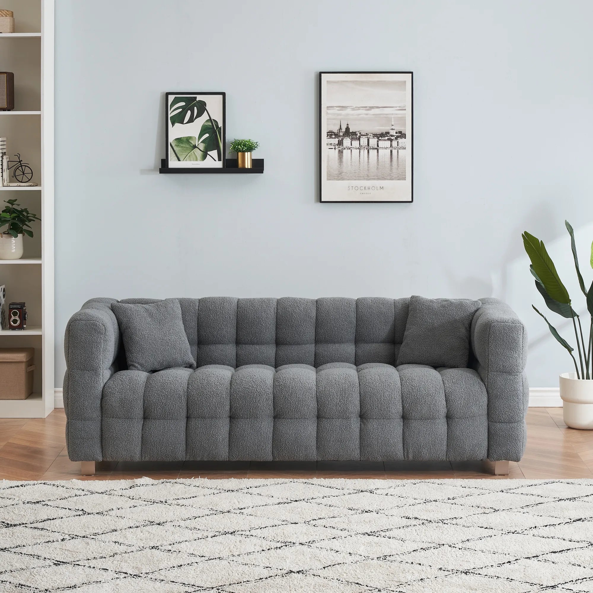 80" 3-Seater Upholstery Fleece Cloud Sofa