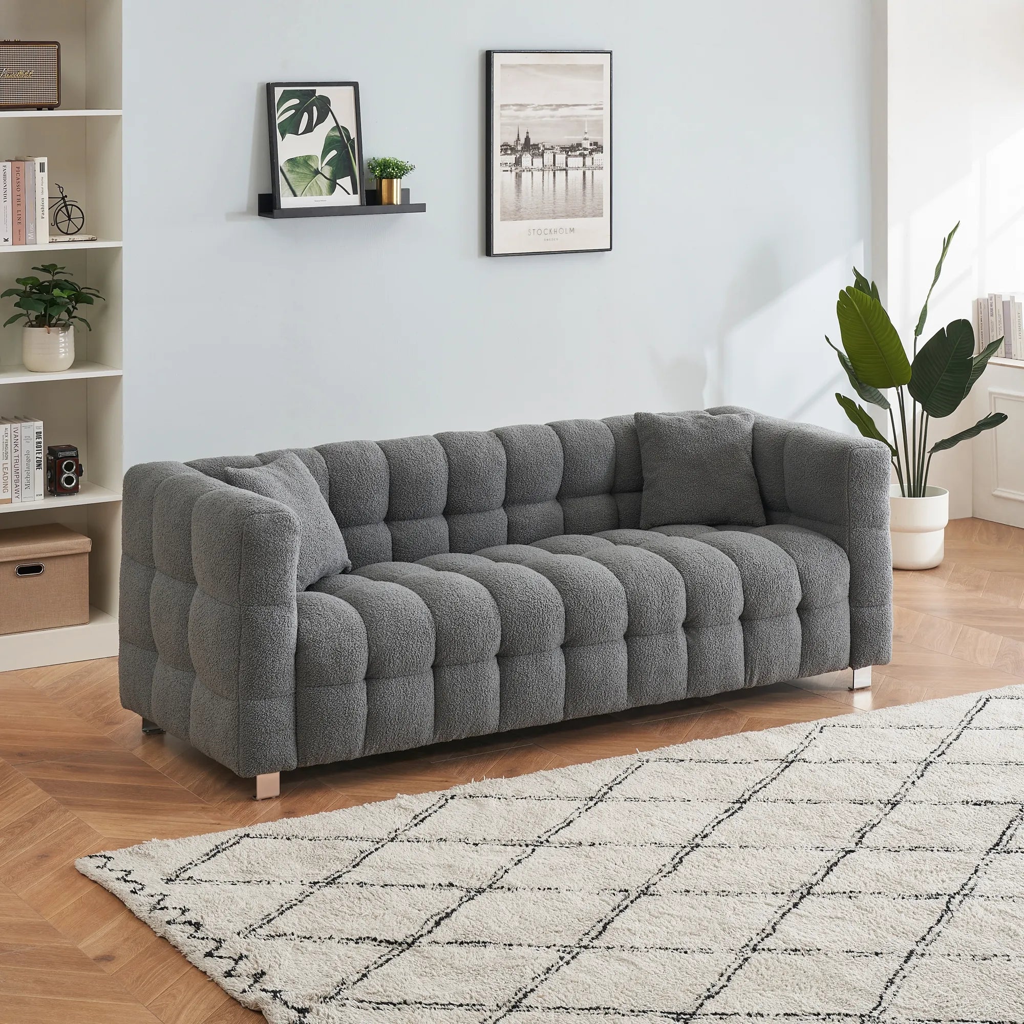 80" 3-Seater Upholstery Fleece Cloud Sofa