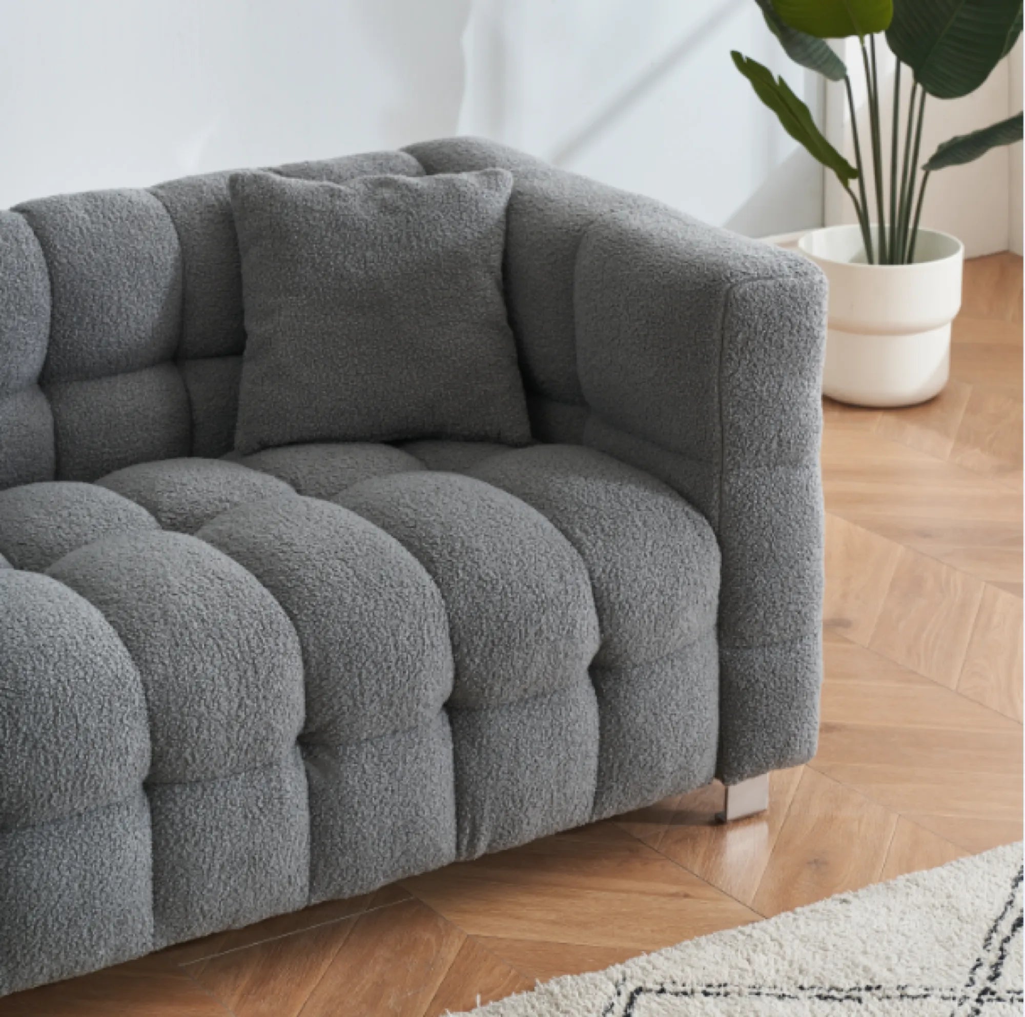 80" 3-Seater Upholstery Fleece Cloud Sofa