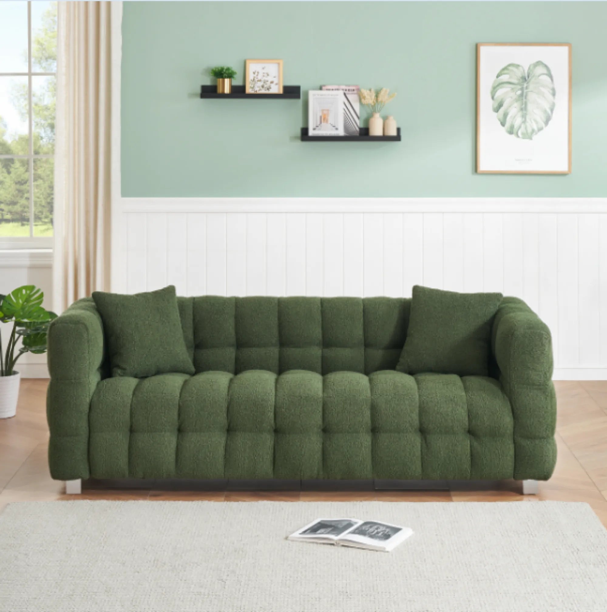 80" 3-Seater Upholstery Fleece Cloud Sofa