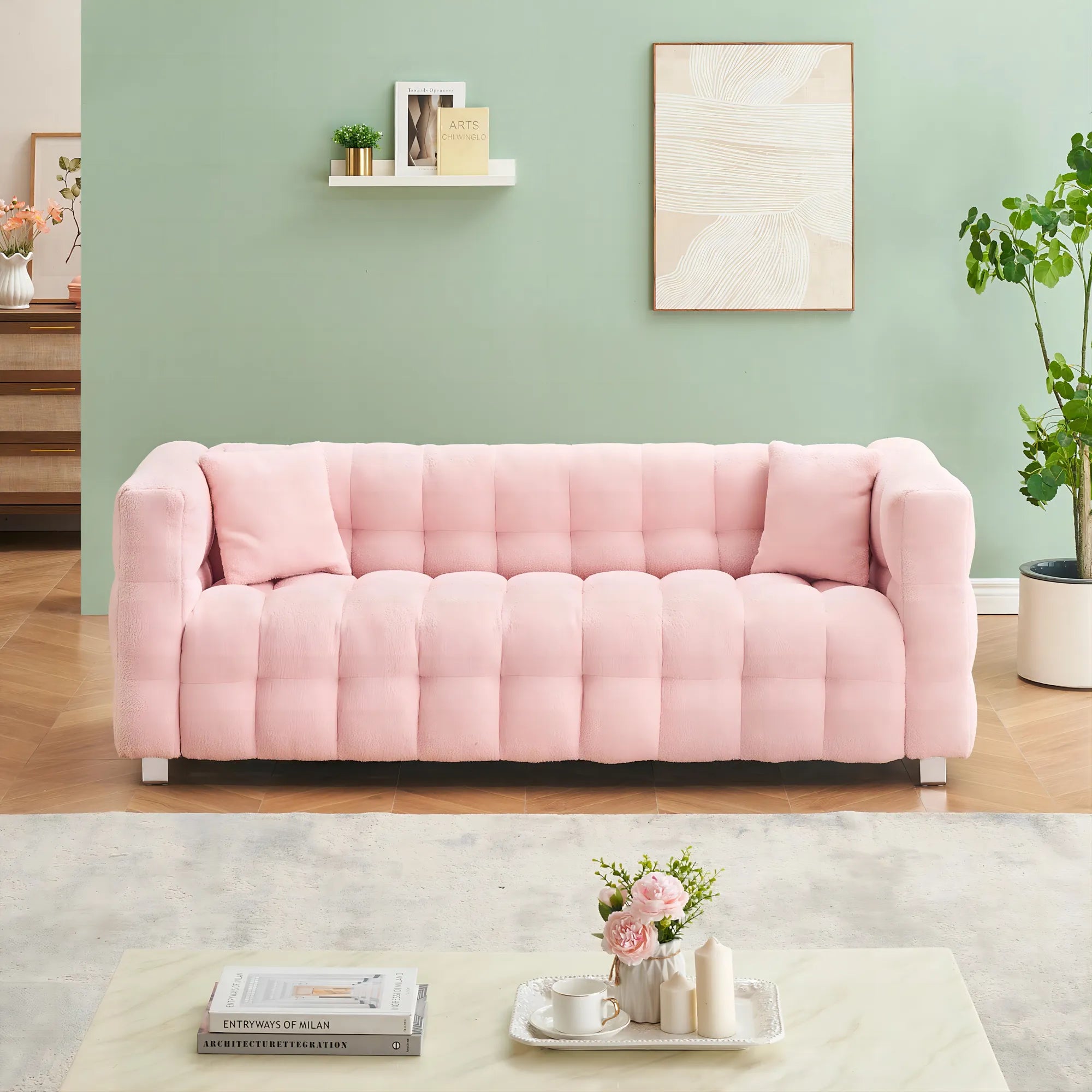 80" 3-Seater Upholstery Fleece Cloud Sofa