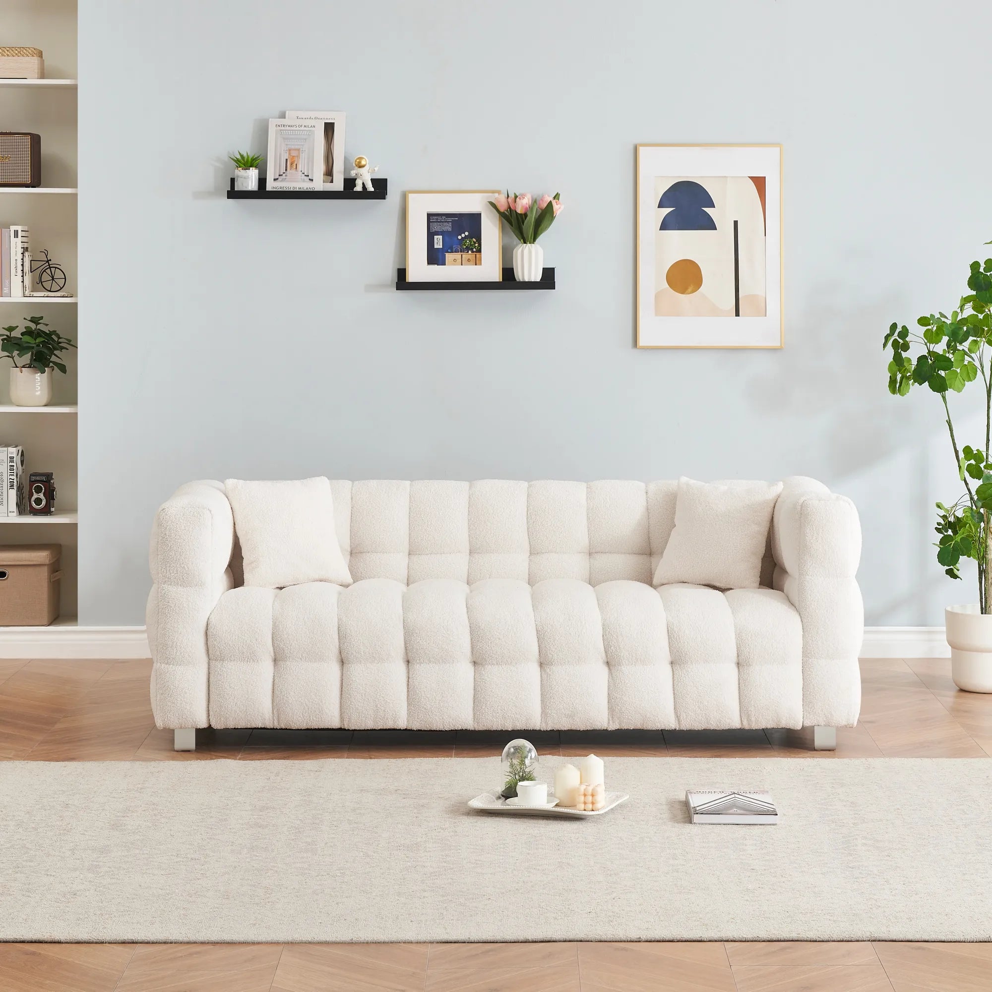 80" 3-Seater Upholstery Fleece Cloud Sofa