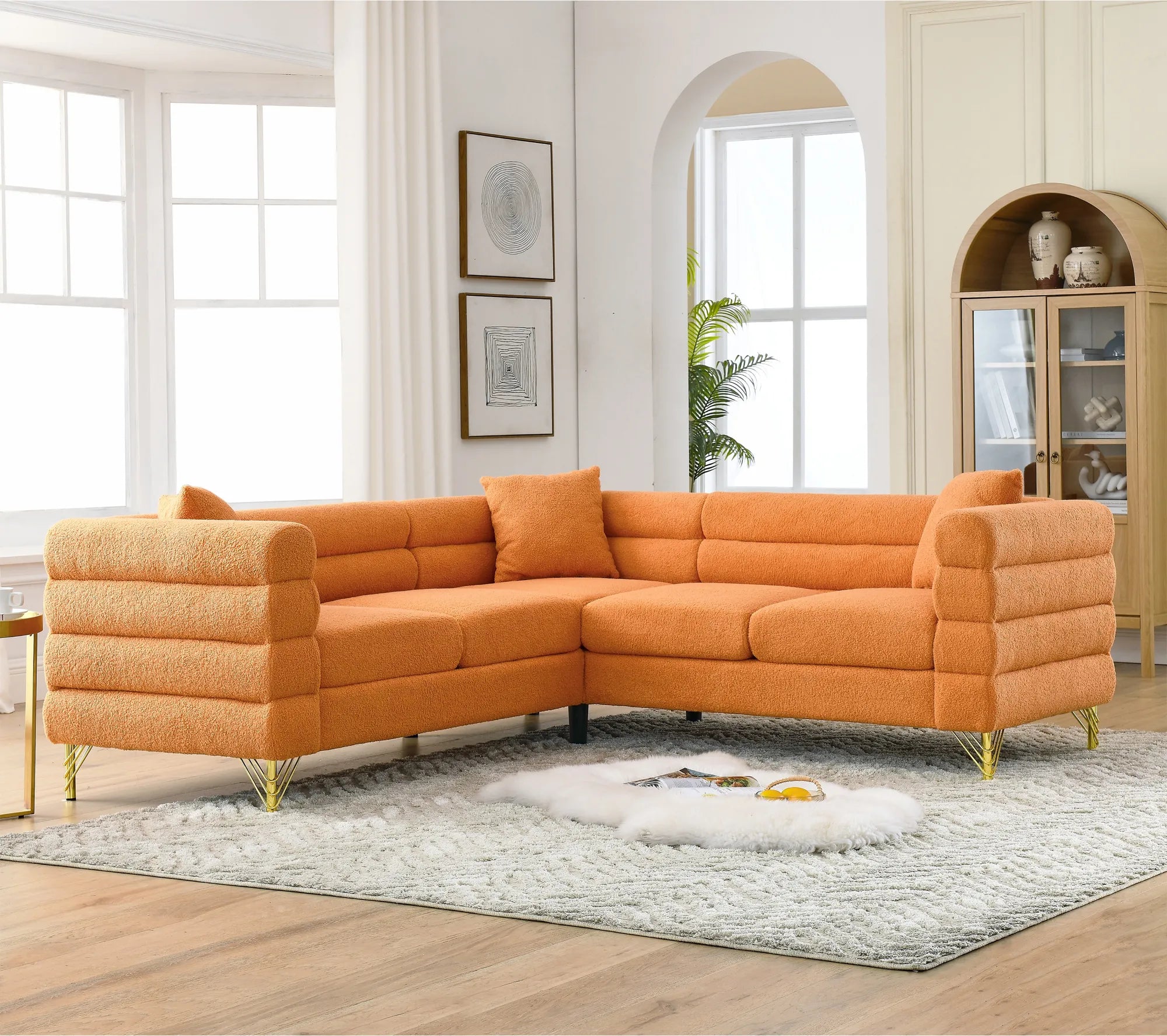 81.5" 5-Seater Teddy L-Shaped Corner Sectional Sofa