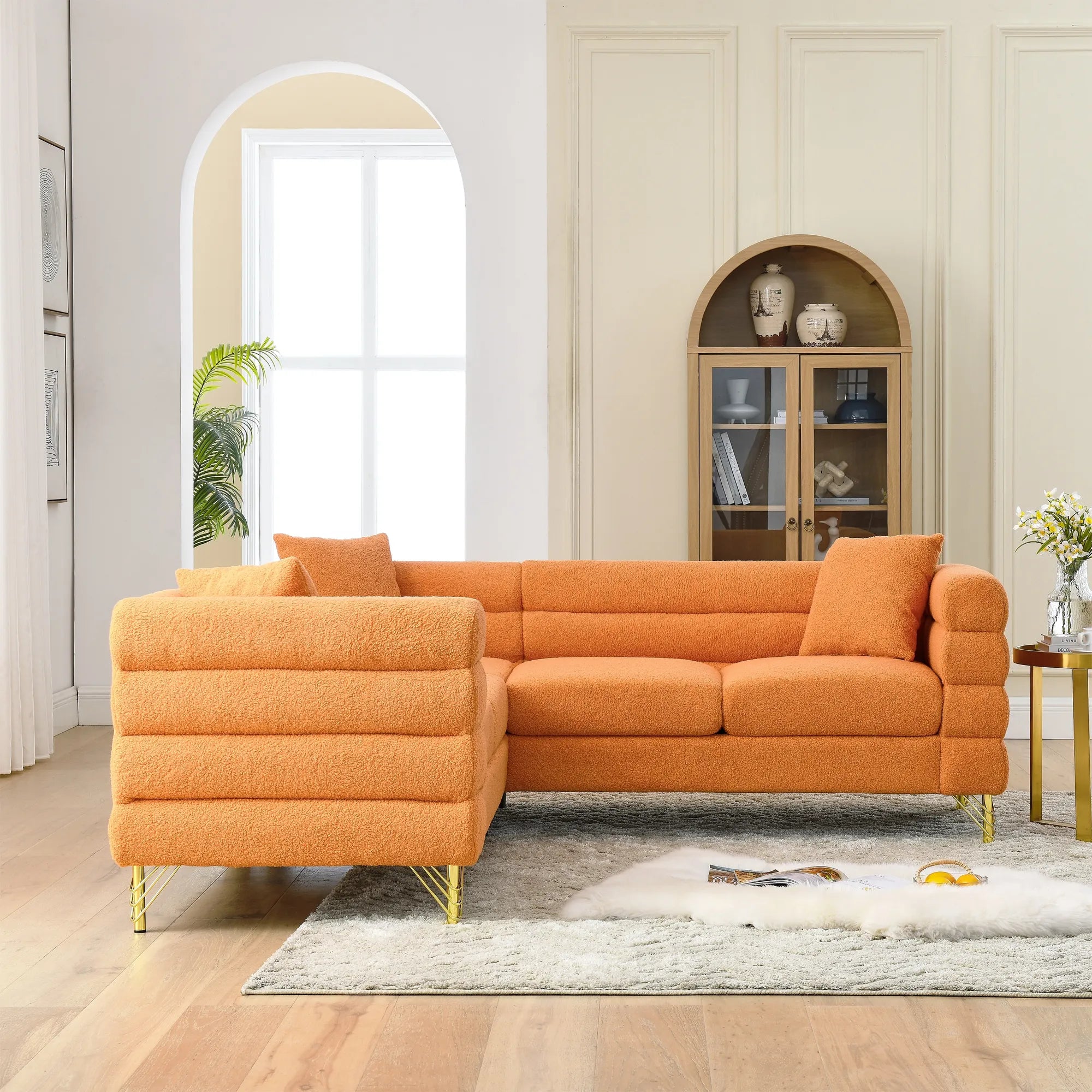 81.5" 5-Seater Teddy L-Shaped Corner Sectional Sofa