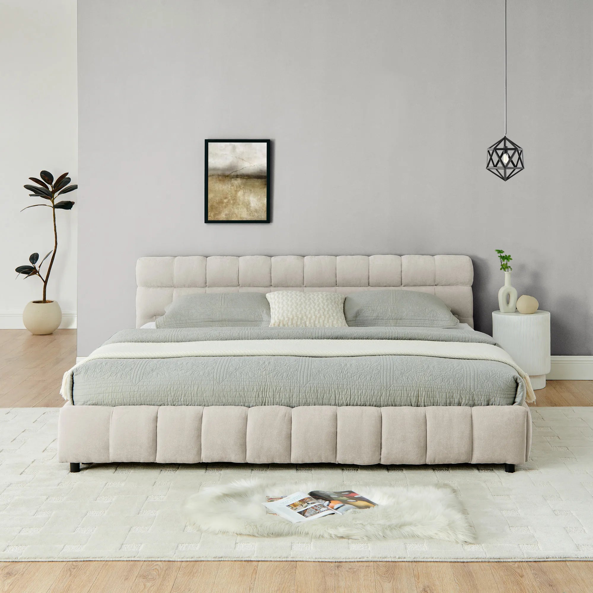 Aldora - Upholstered Bed Frame with Storage Drawer & Headboard