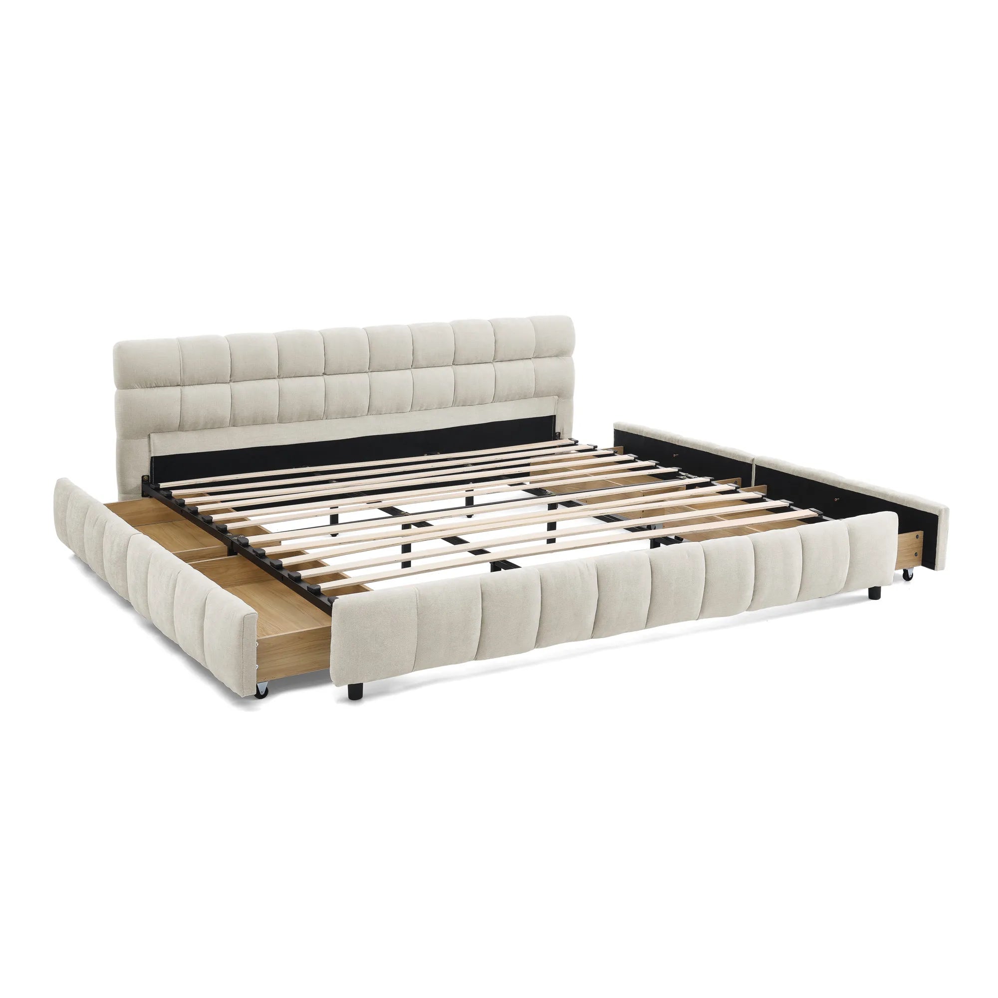 Aldora - Upholstered Bed Frame with Storage Drawer & Headboard