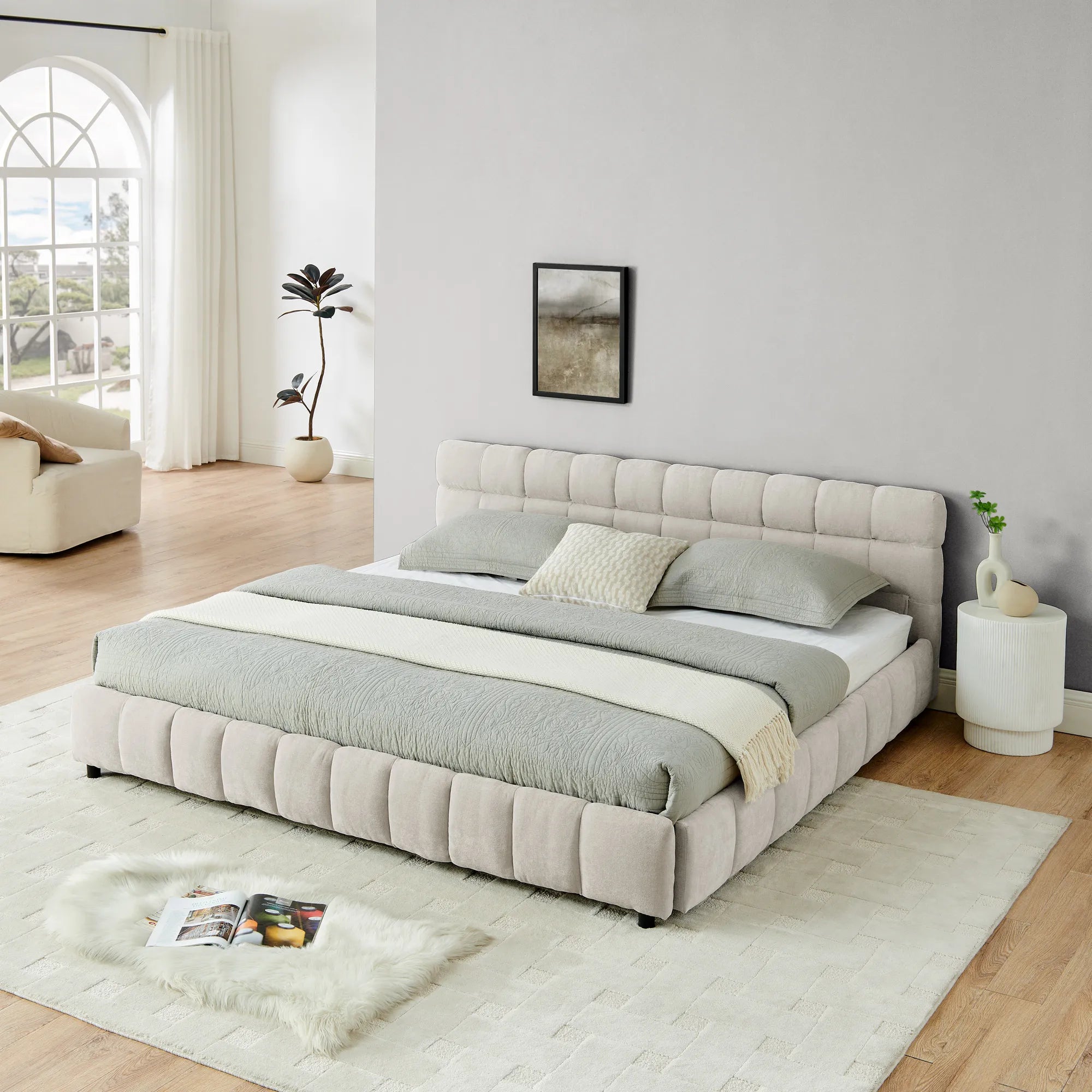 Aldora - Upholstered Bed Frame with Storage Drawer & Headboard