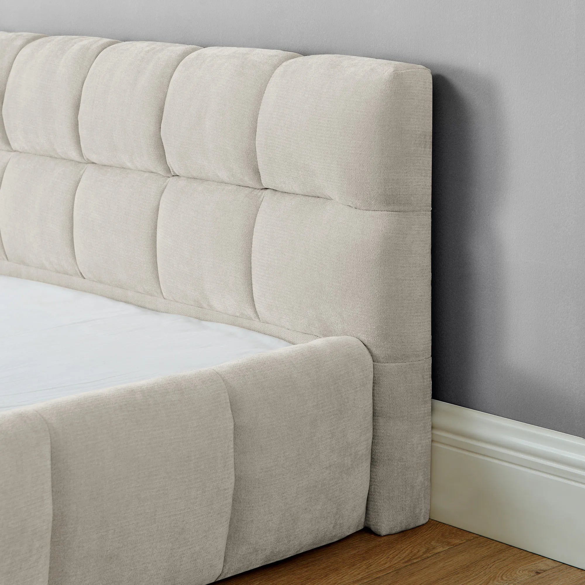 Aldora - Upholstered Grounded Bed Frame With Headboard