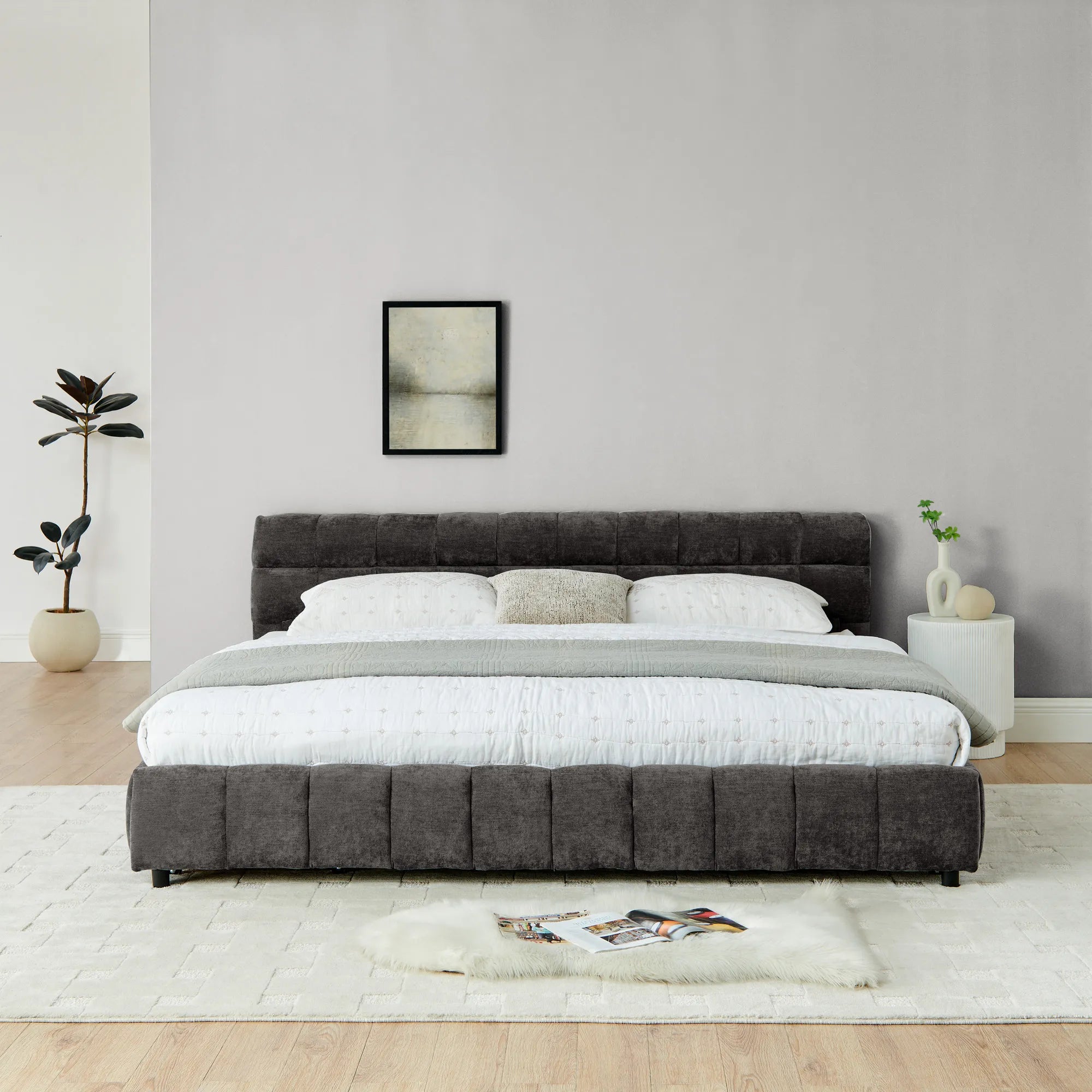 Aldora - Upholstered Bed Frame with Storage Drawer & Headboard