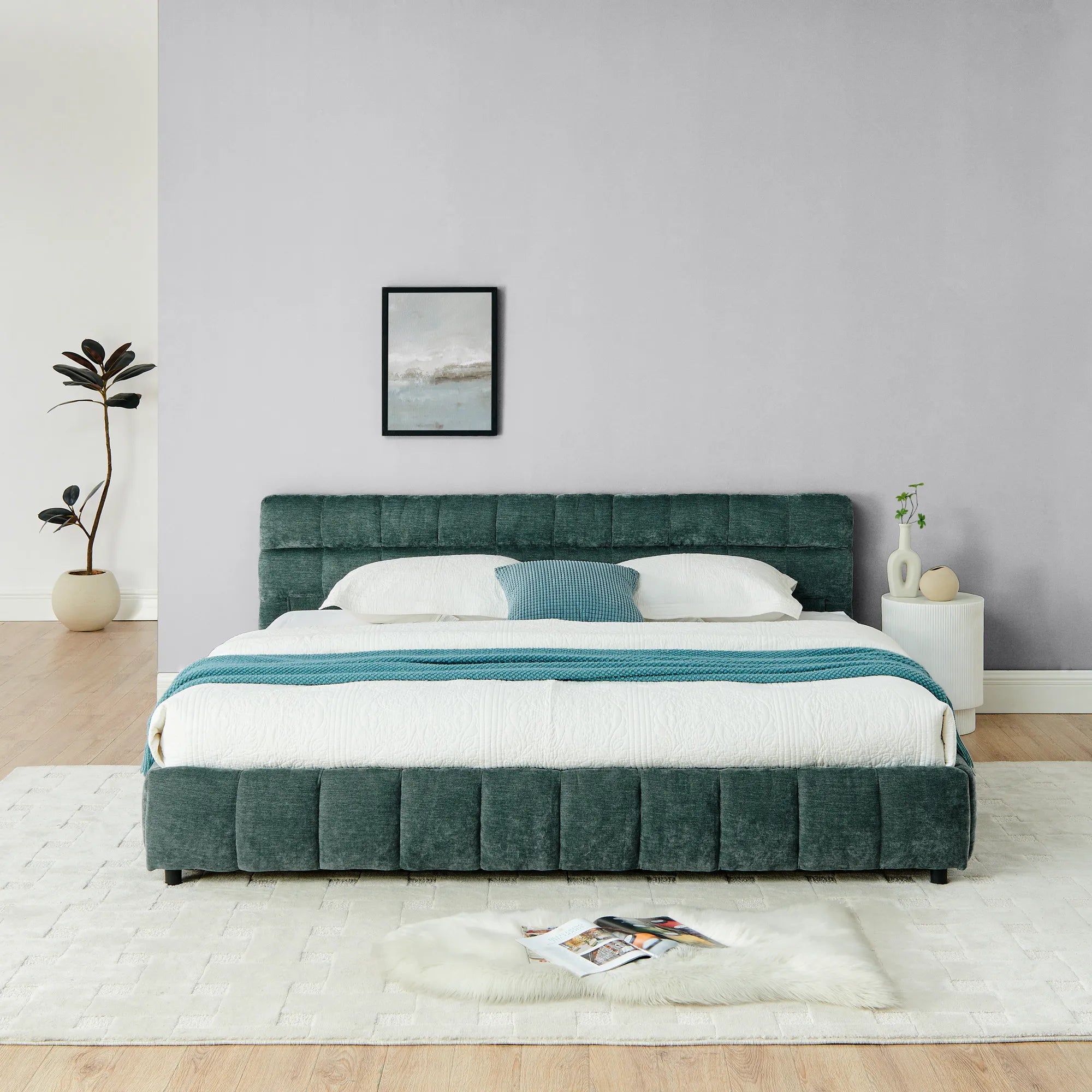 Aldora - Upholstered Bed Frame with Storage Drawer & Headboard