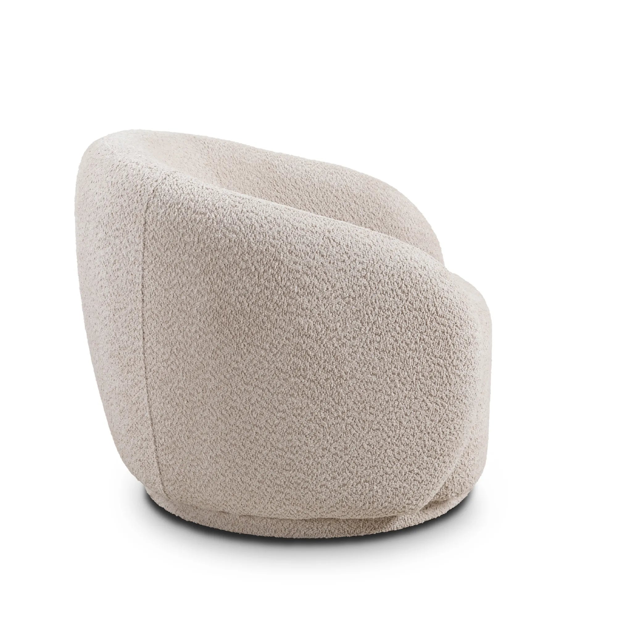 Boucle Fabric Swivel Barrel Accent Chair
