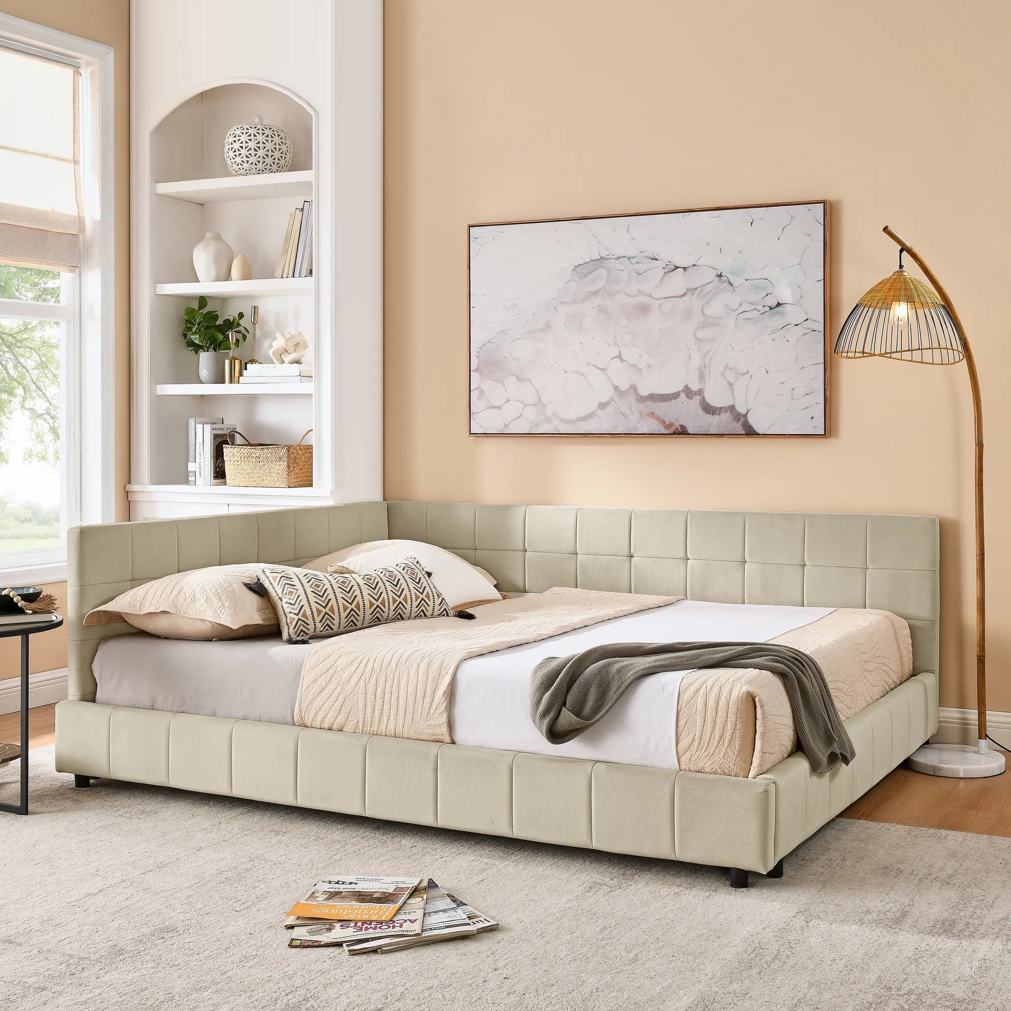 Celeste – Queen Velvet Tufted Bed Frame