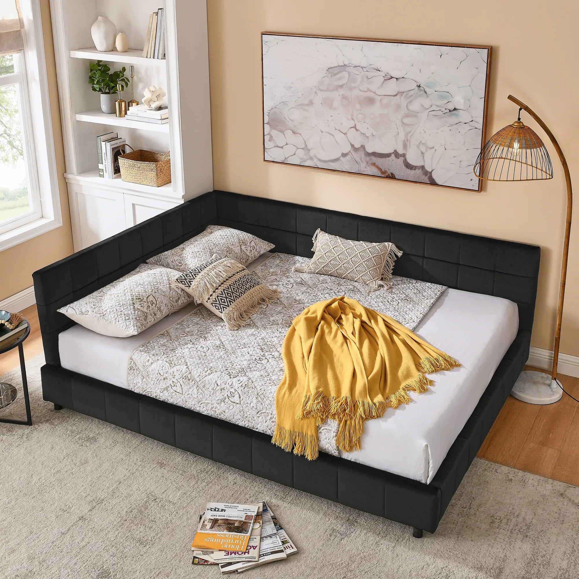 Celeste – Queen Velvet Tufted Bed Frame
