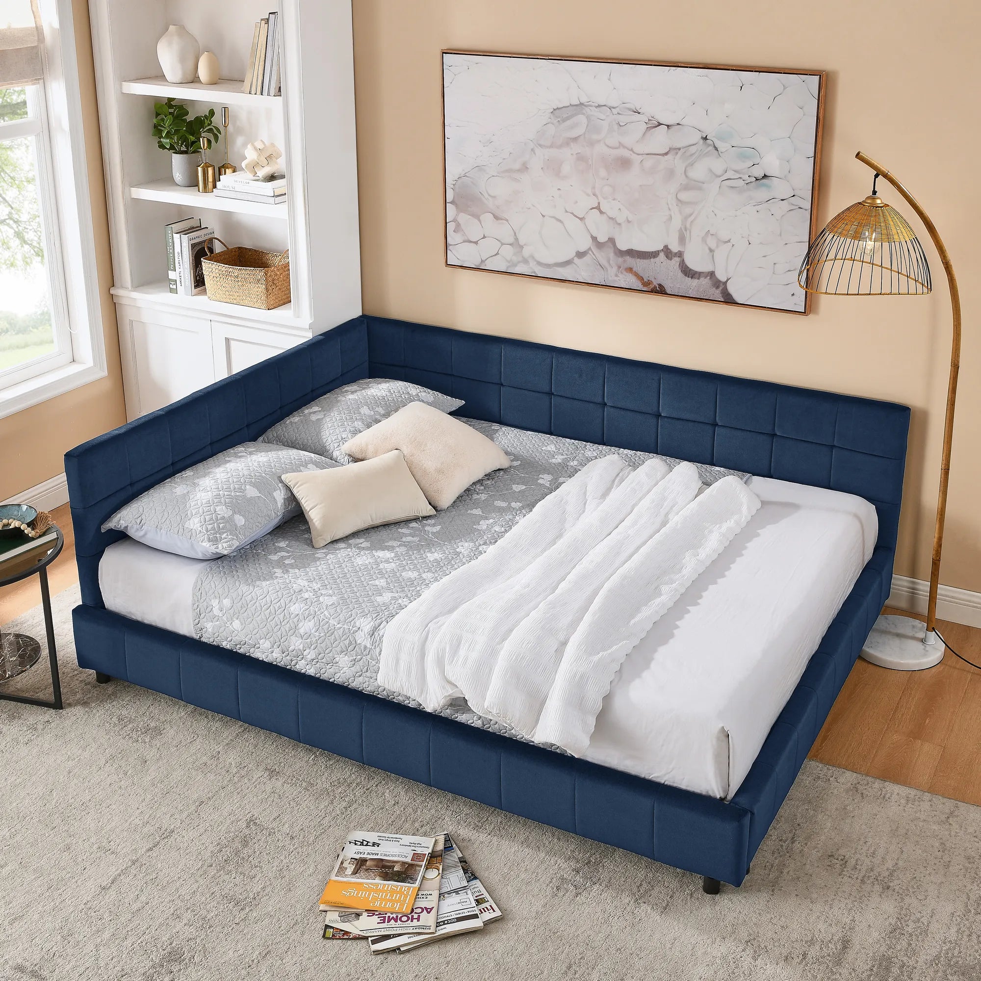 Celeste – Queen Velvet Tufted Bed Frame