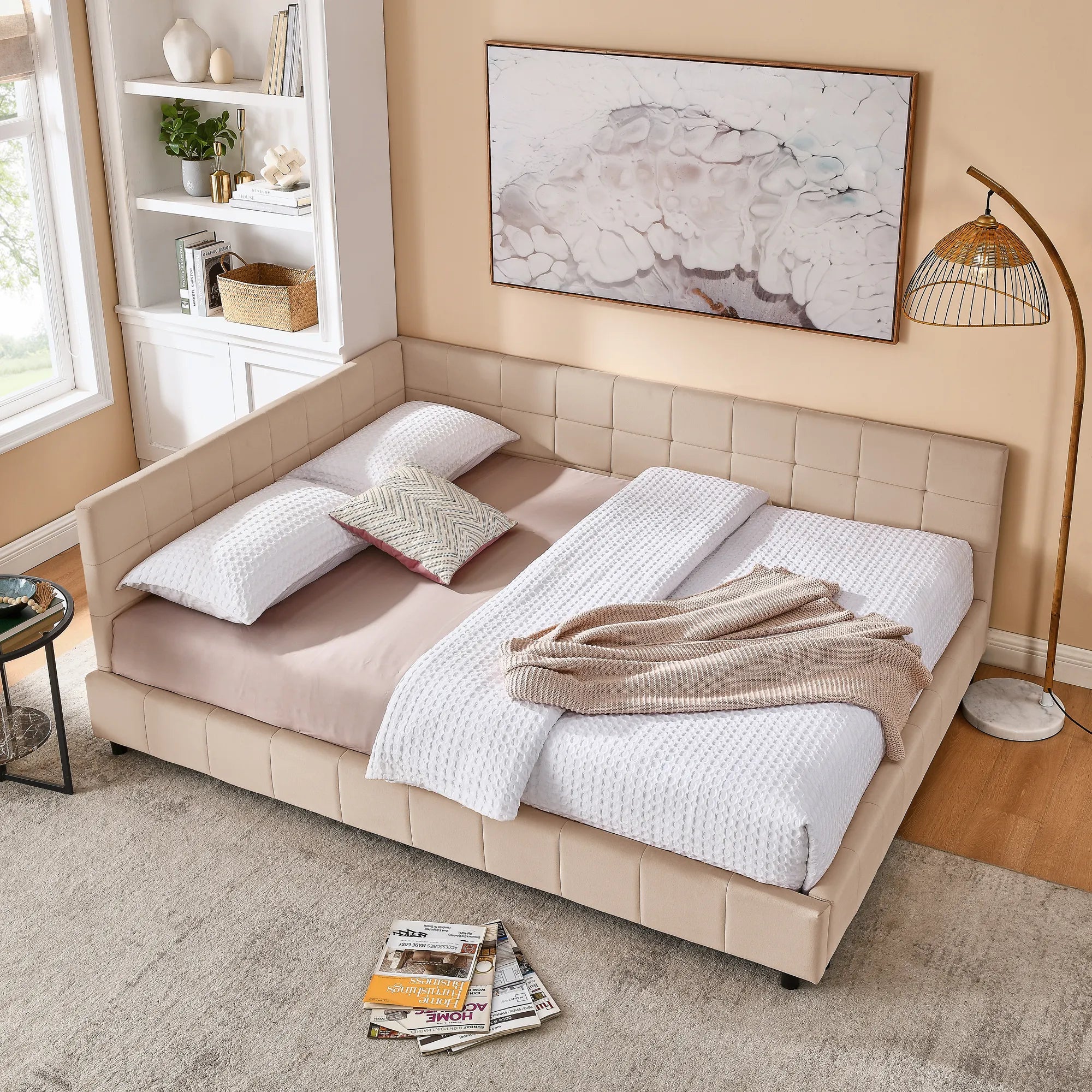 Celeste – Queen Velvet Tufted Bed Frame