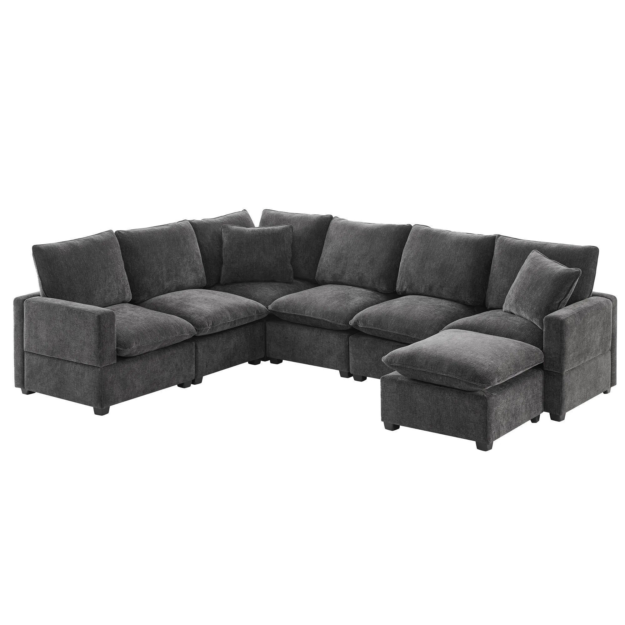 Chenille Modern Modular Sectional Sofa