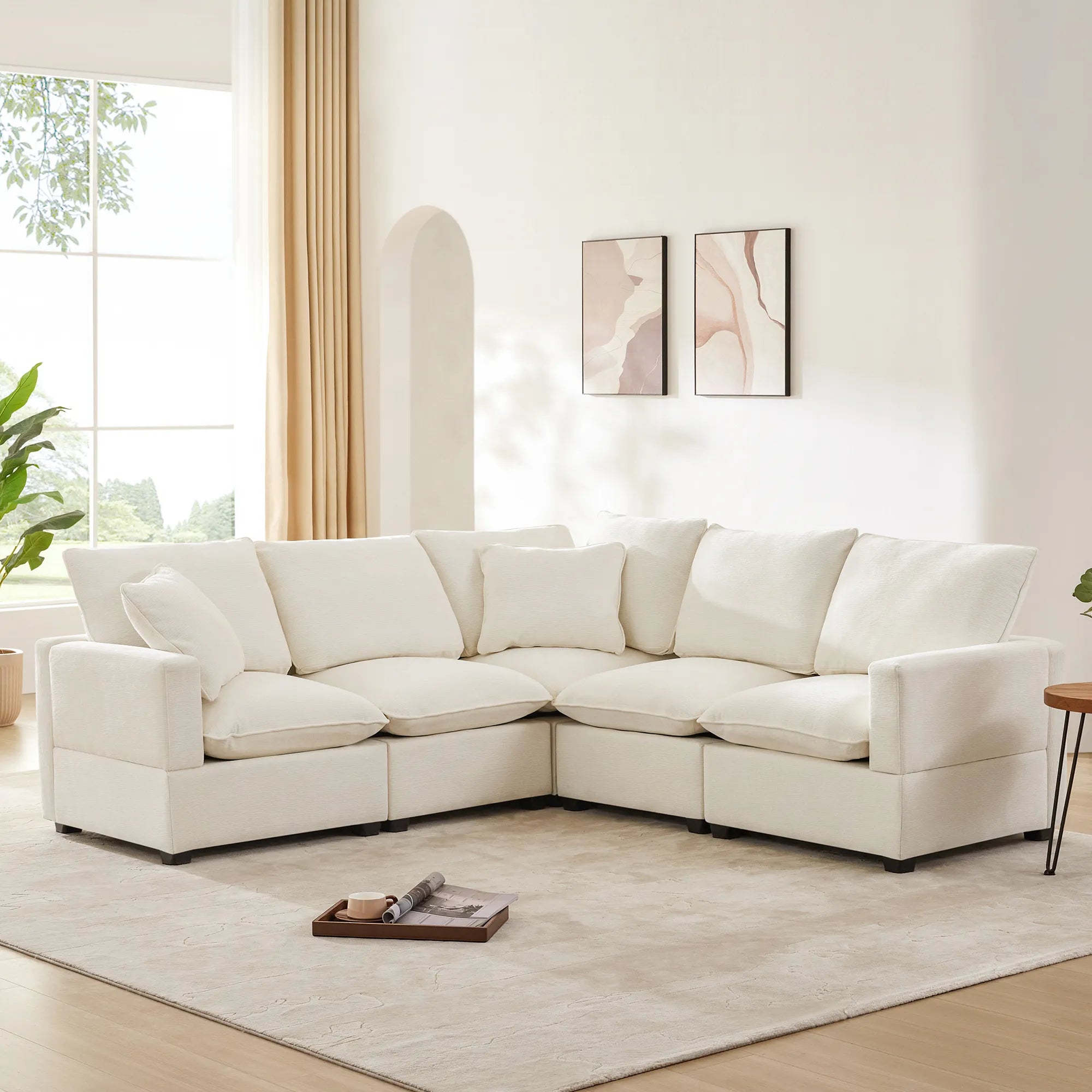 Chenille Modern Modular Sectional Sofa
