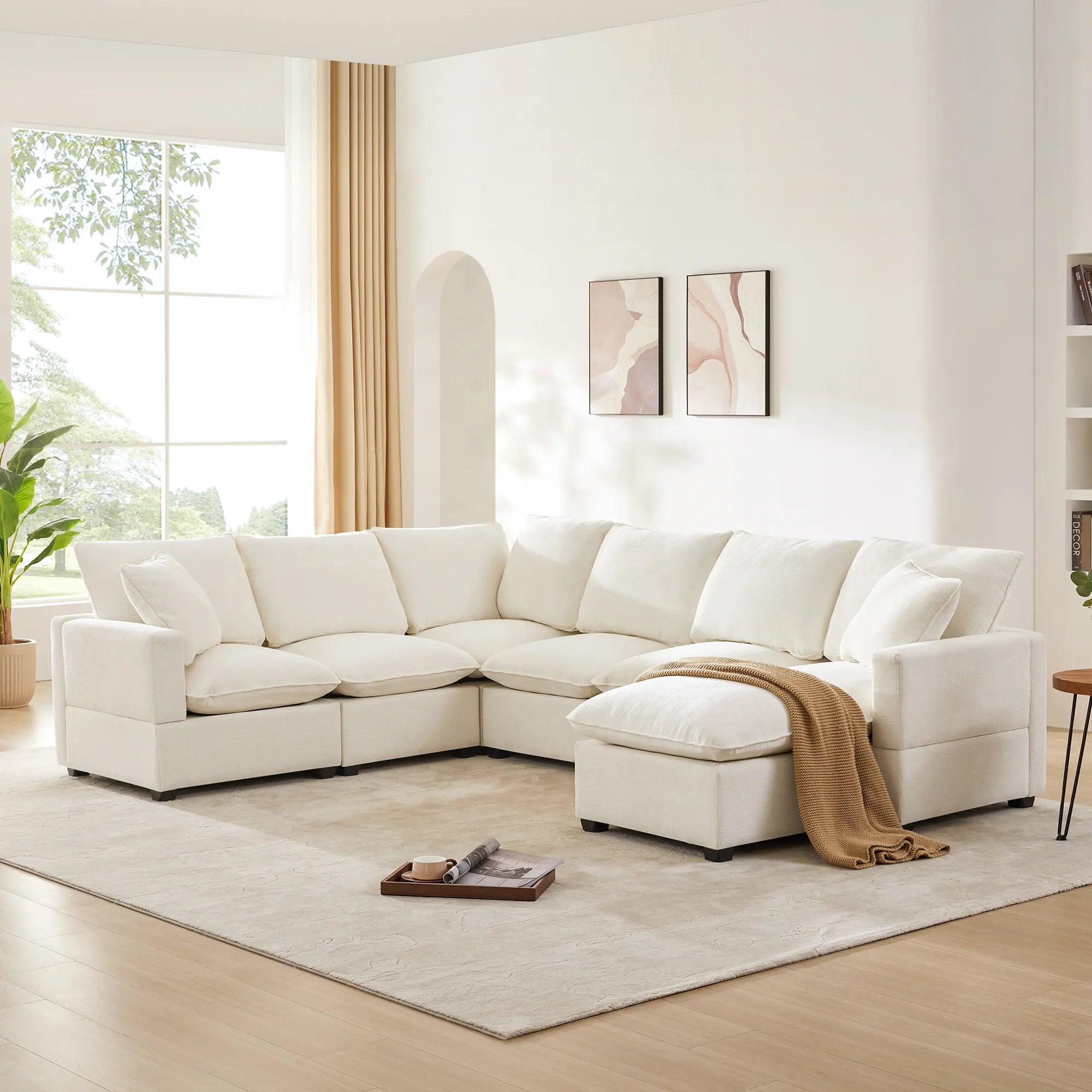 Chenille Modern Modular Sectional Sofa