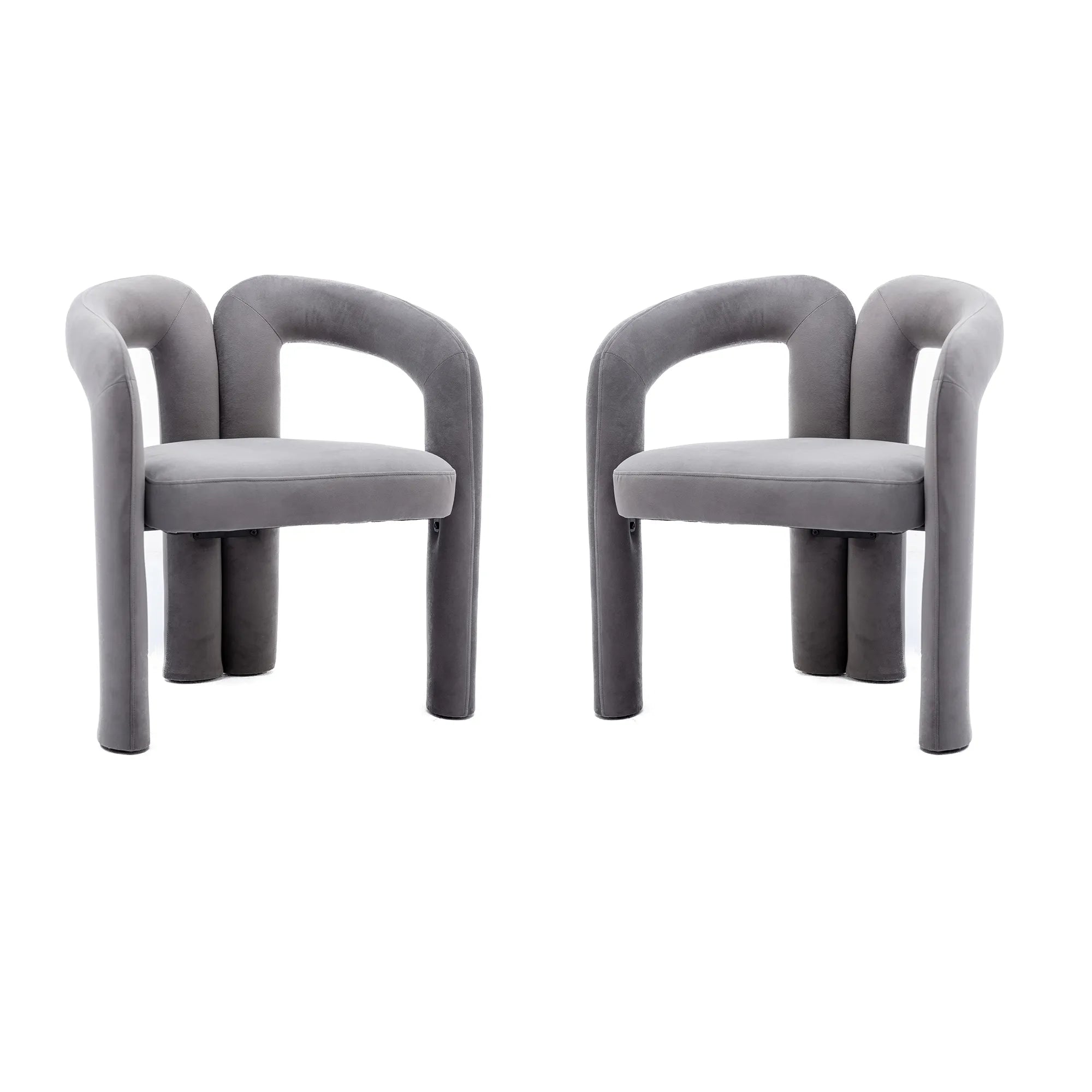 Contemporary Velvet Fabric Accent Chair Set of 2