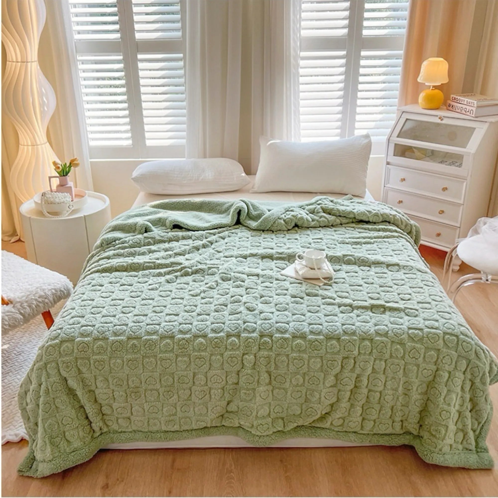 Double Layer Fleece Thickened Throw Blanket