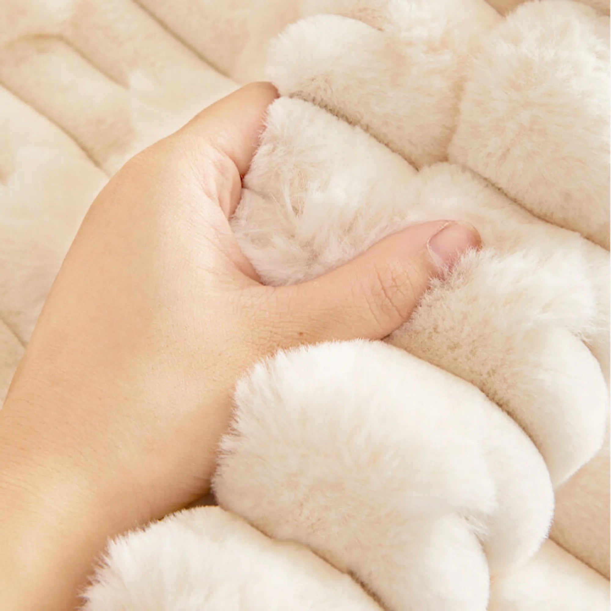Fluffy Plush Anti-Slip Striped Sofa Cover Slipcover