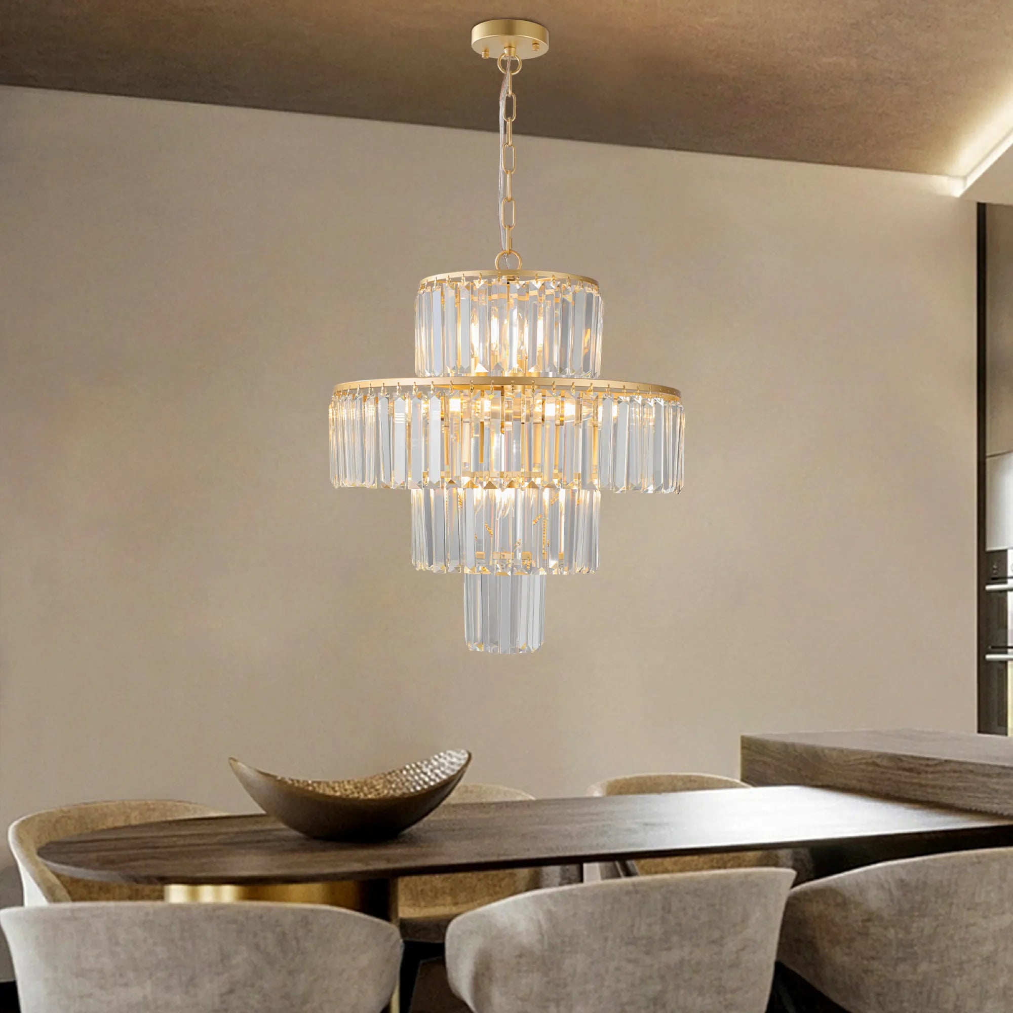 20" Luxury Crystal Modern Chandelier Light