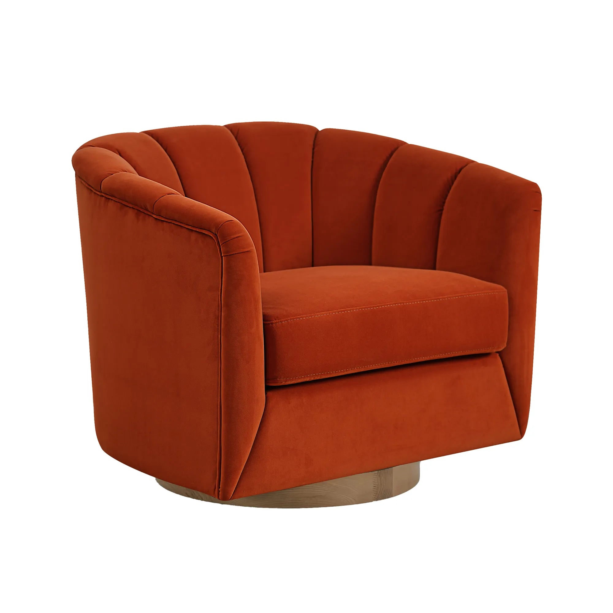 Mid-Century Modern 360 Swivel Accent Chair With Curved Back