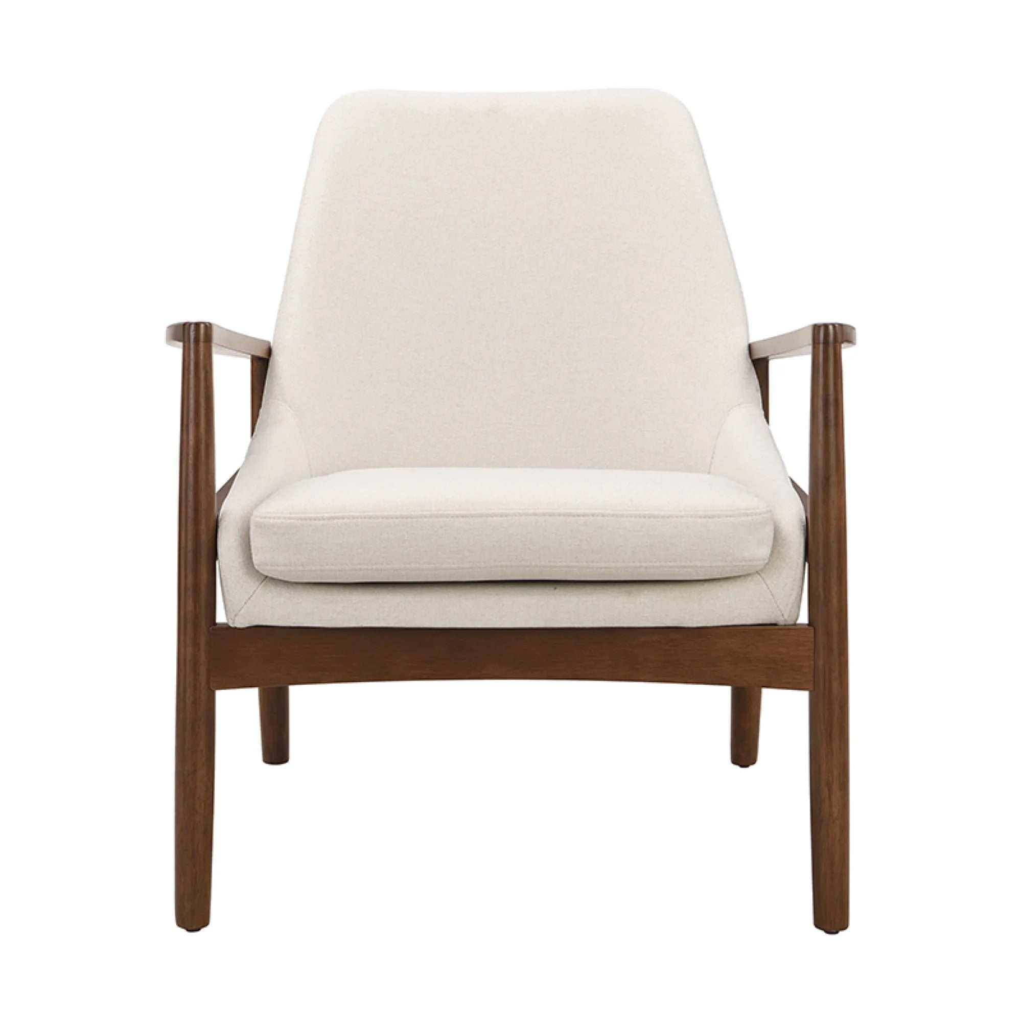 Mid-Century Modern Armchair Accent Chair with Solid Wood Frame