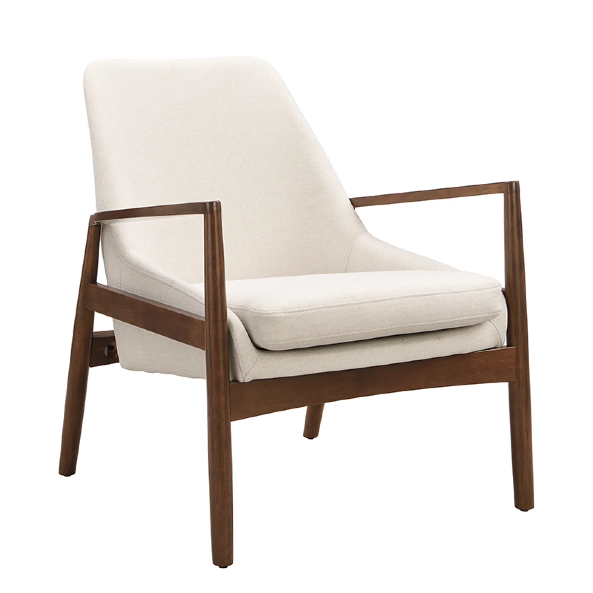 Mid-Century Modern Armchair Accent Chair with Solid Wood Frame