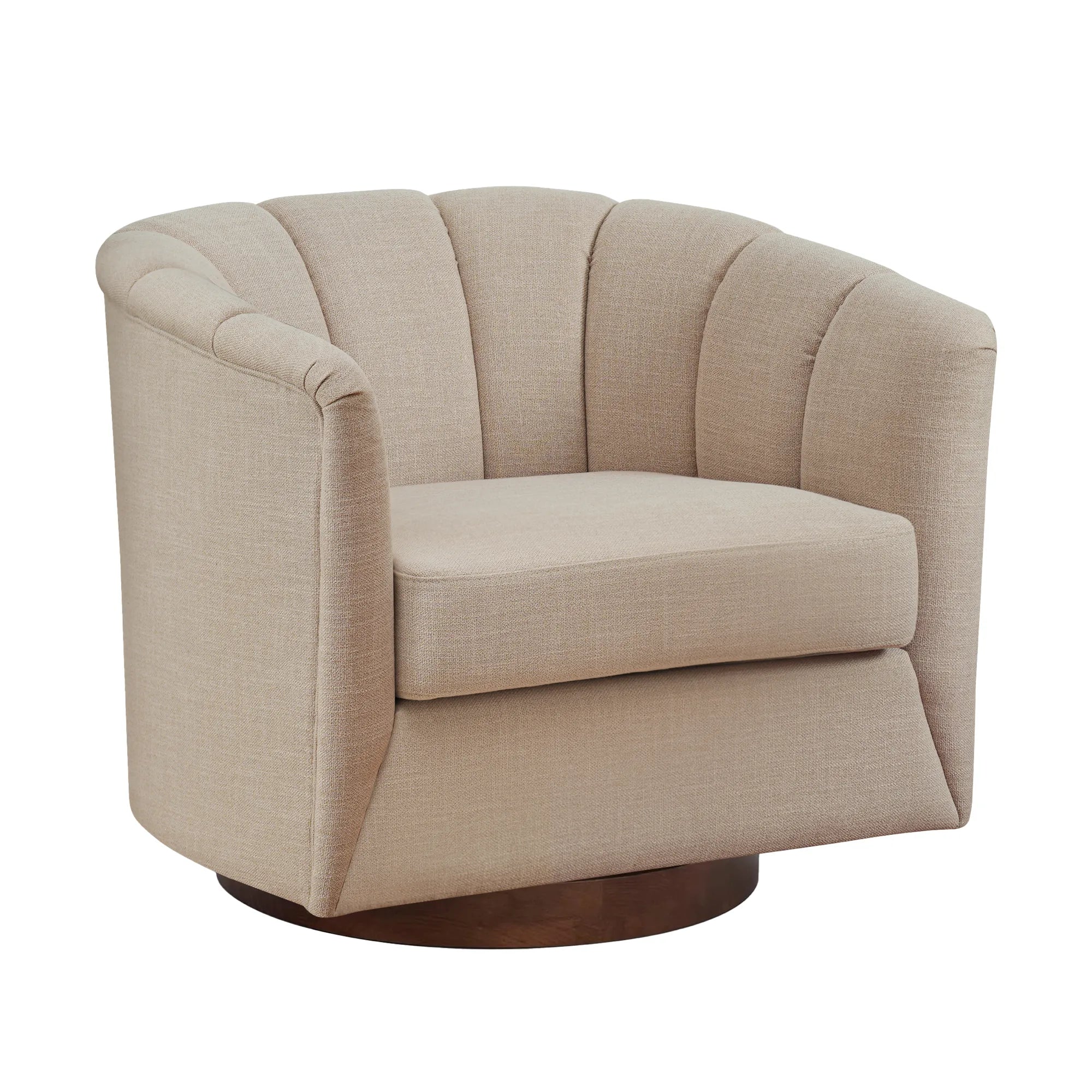 Mid-Century Modern 360 Swivel Accent Chair With Curved Back