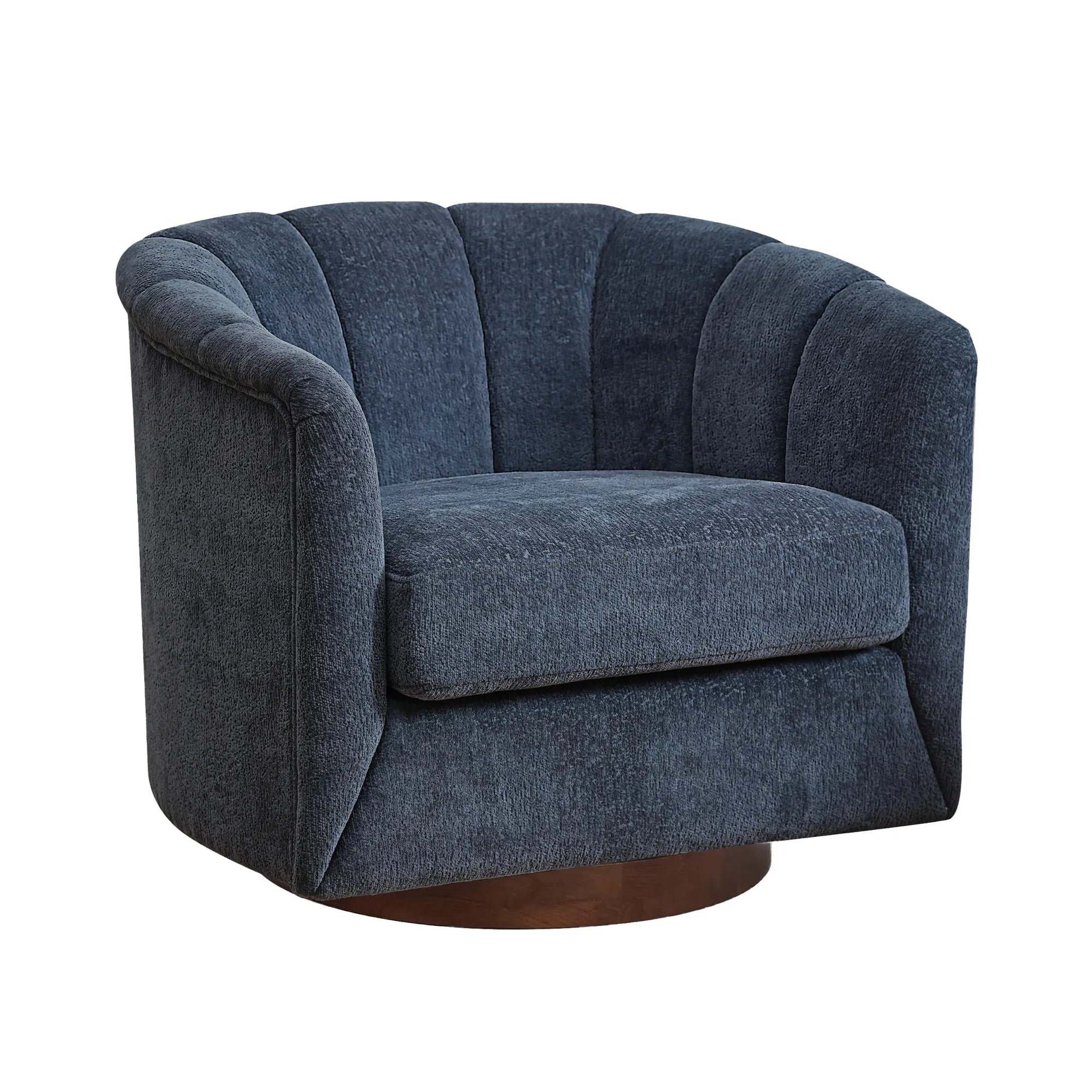 Mid-Century Modern 360 Swivel Accent Chair With Curved Back